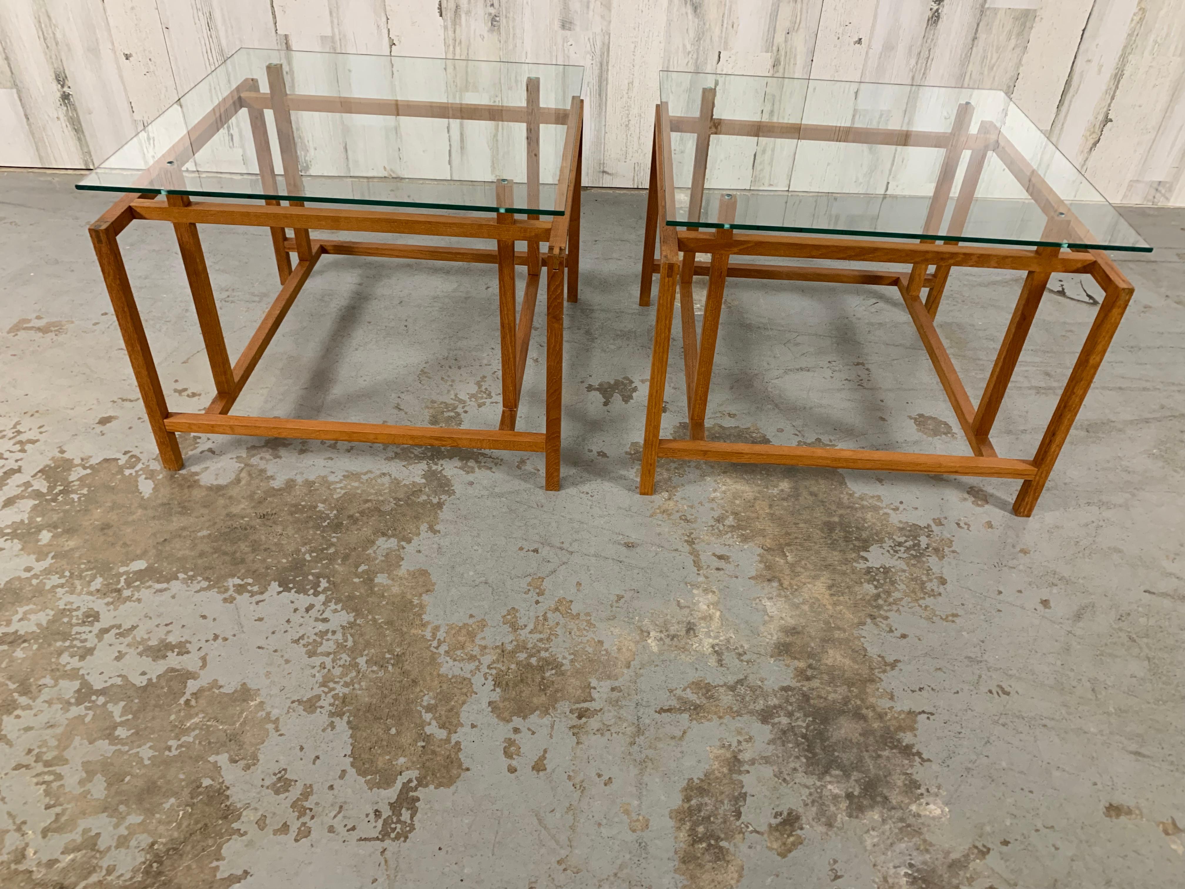 Pair of Teak Architectural Frame End Tables by Henning Norgaard For Sale 4