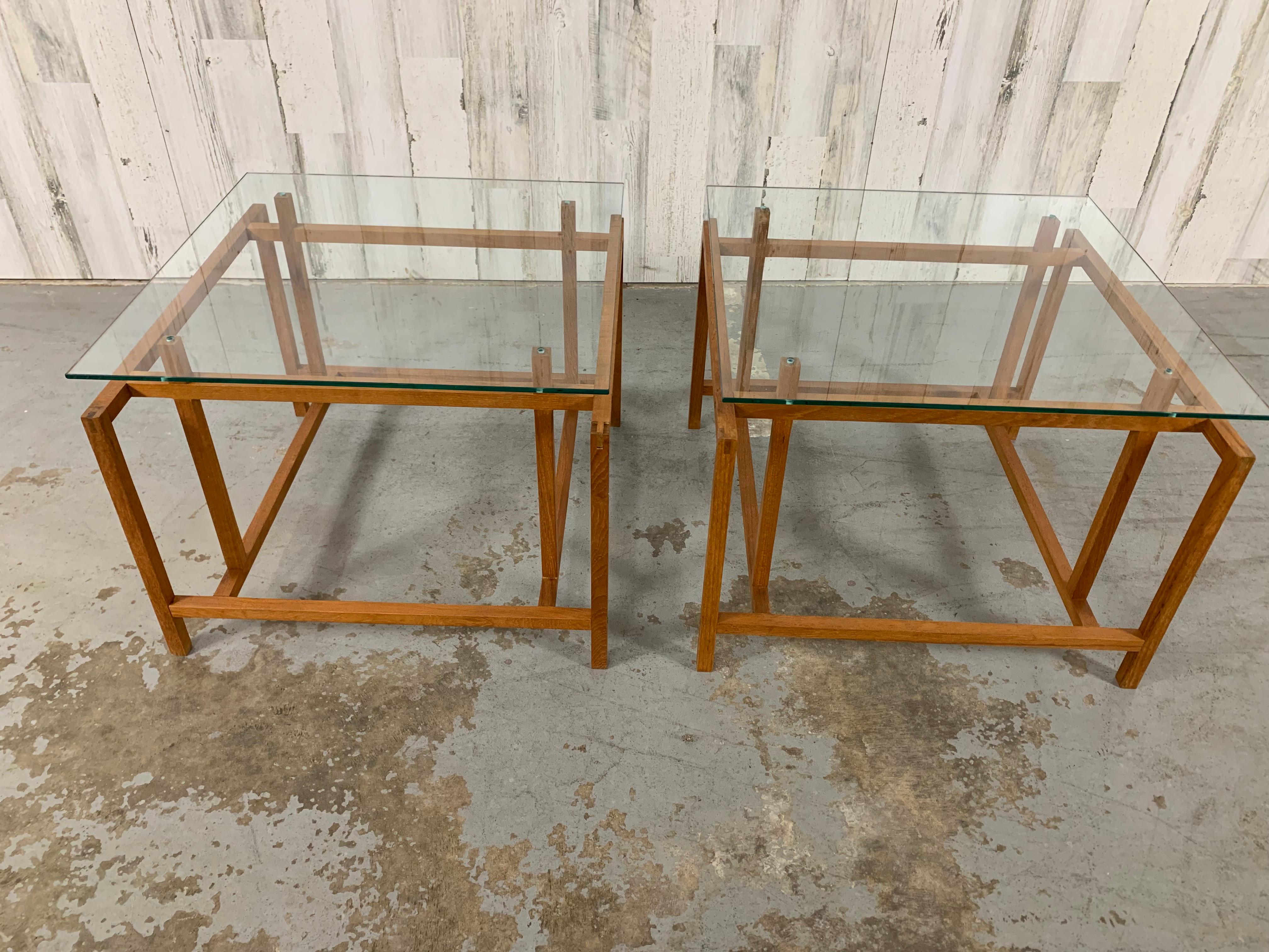 Pair of Teak Architectural Frame End Tables by Henning Norgaard For Sale 5