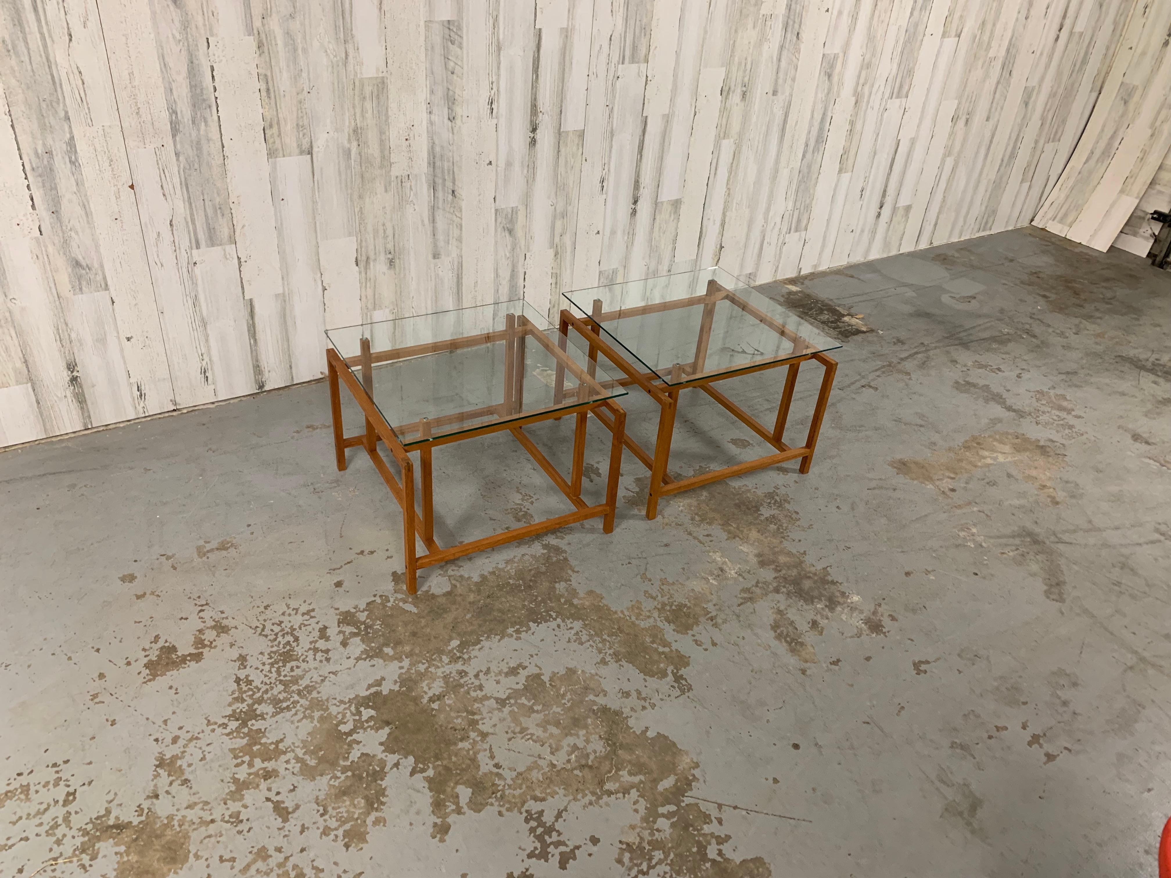 Pair of Teak Architectural Frame End Tables by Henning Norgaard For Sale 6
