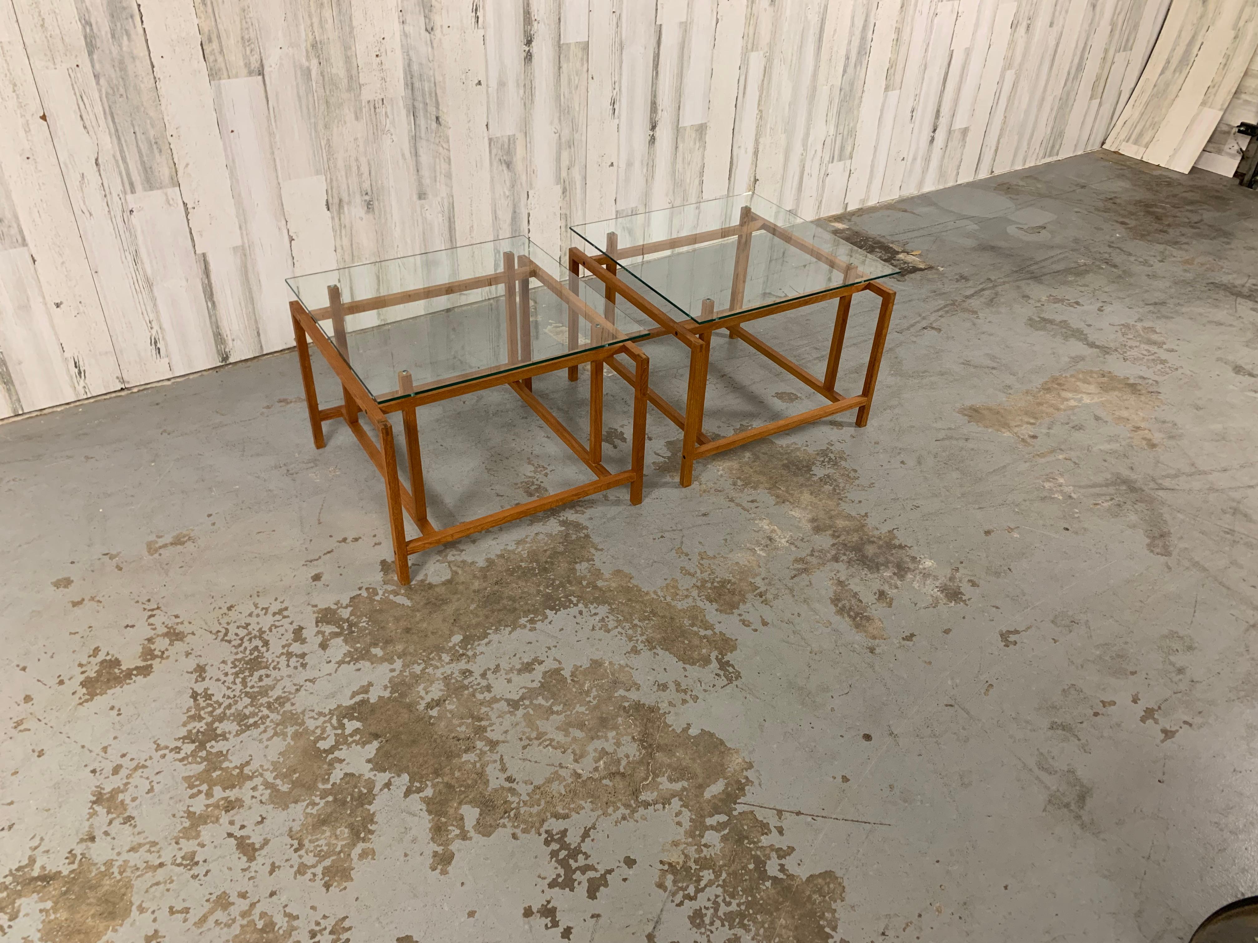 Pair of Teak Architectural Frame End Tables by Henning Norgaard For Sale 7