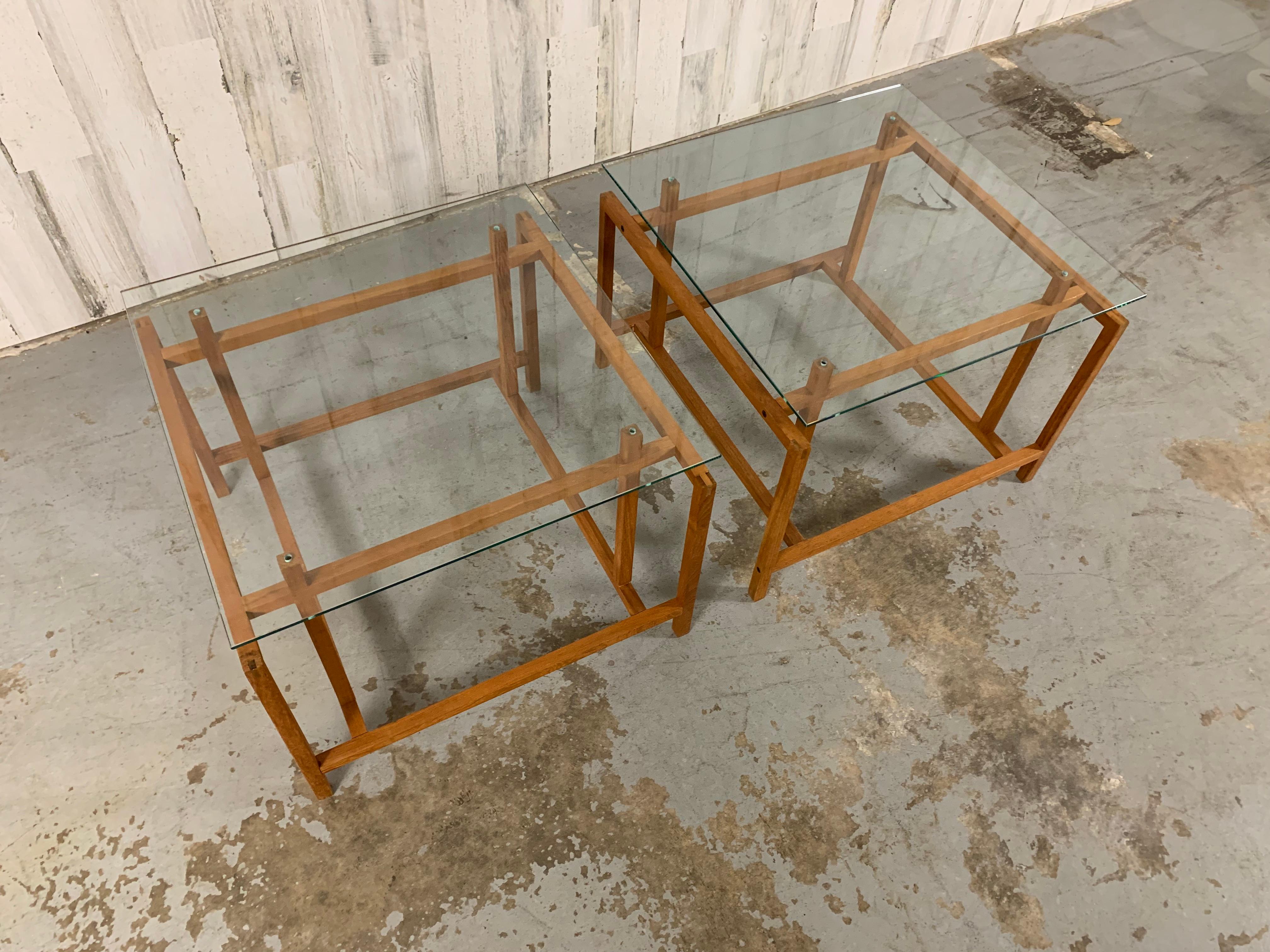 Pair of Teak Architectural Frame End Tables by Henning Norgaard For Sale 8