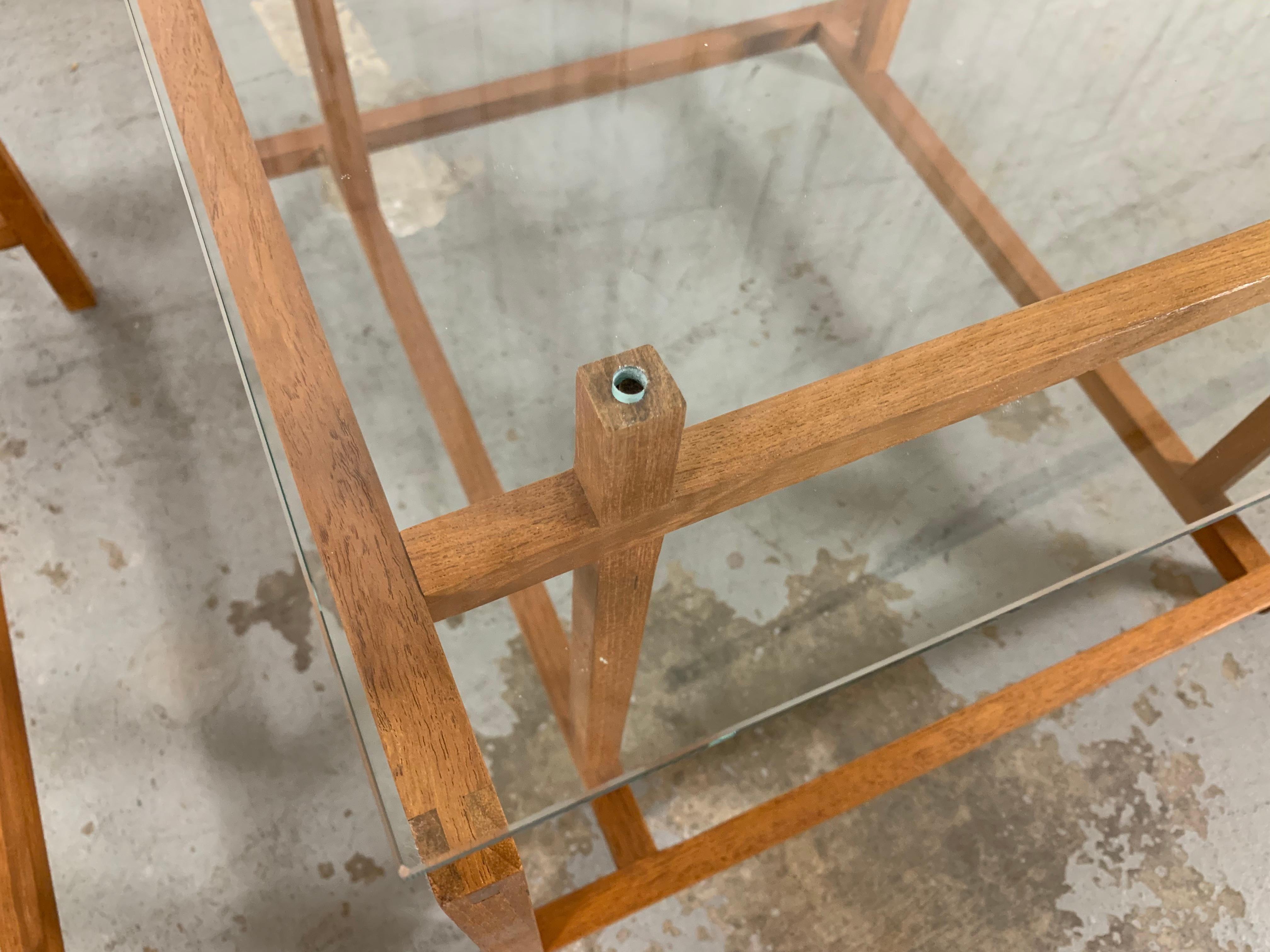 Pair of Teak Architectural Frame End Tables by Henning Norgaard For Sale 9