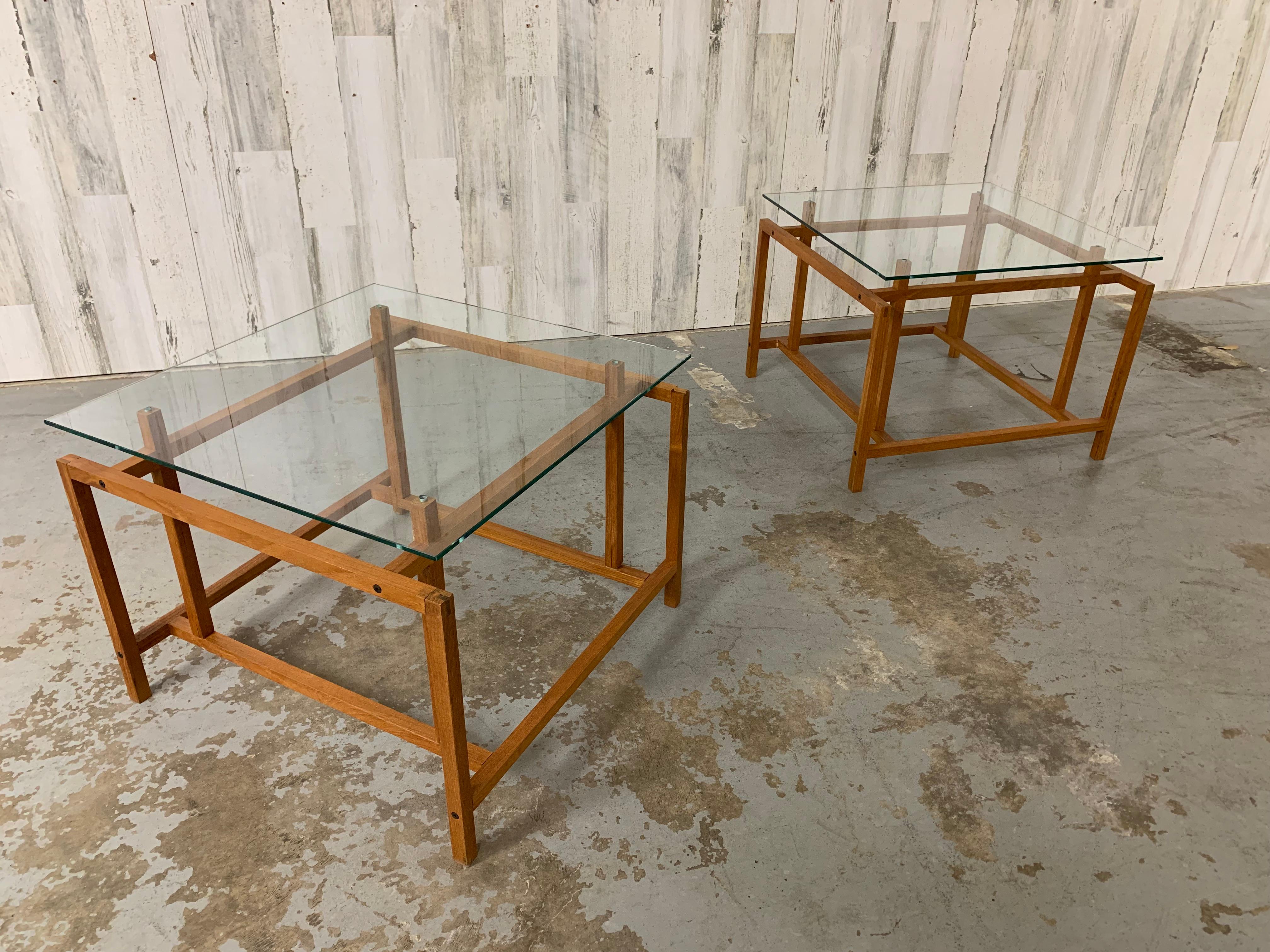 Pair of Teak Architectural Frame End Tables by Henning Norgaard For Sale 10