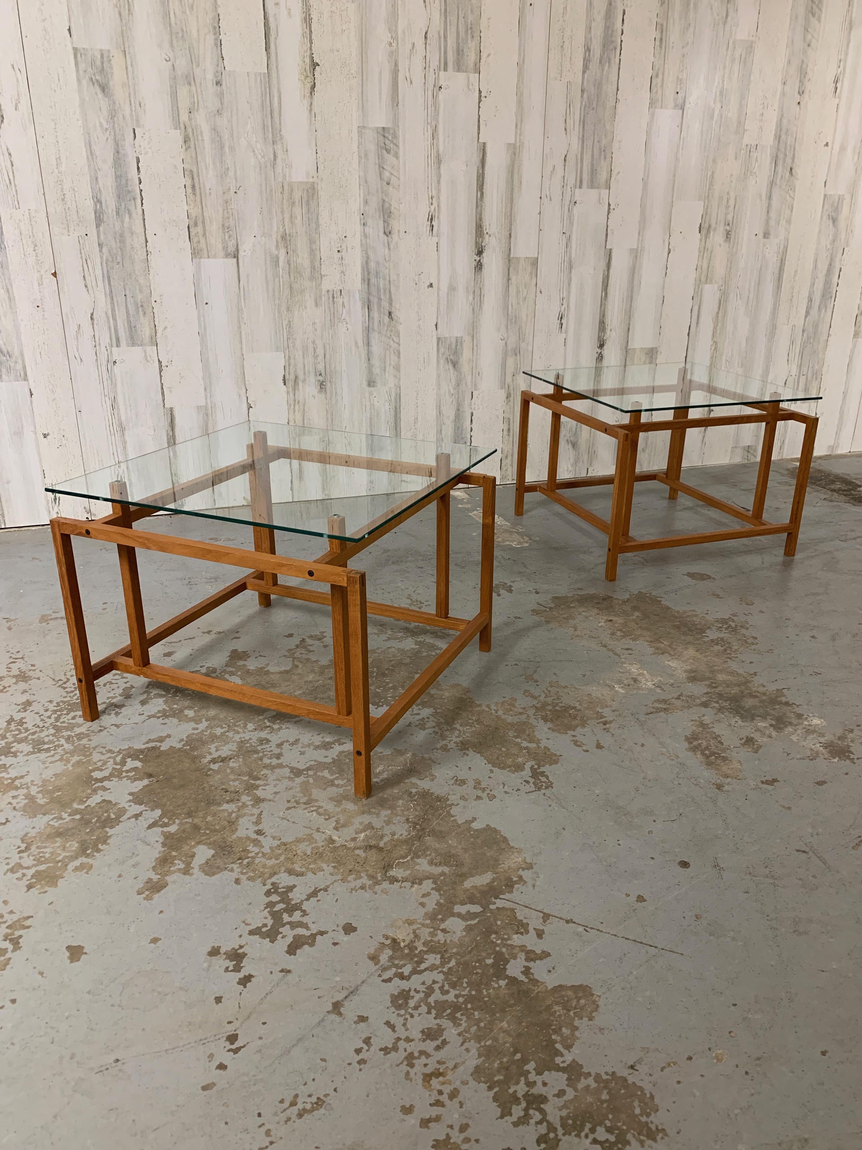 Pair of Teak Architectural Frame End Tables by Henning Norgaard For Sale 11
