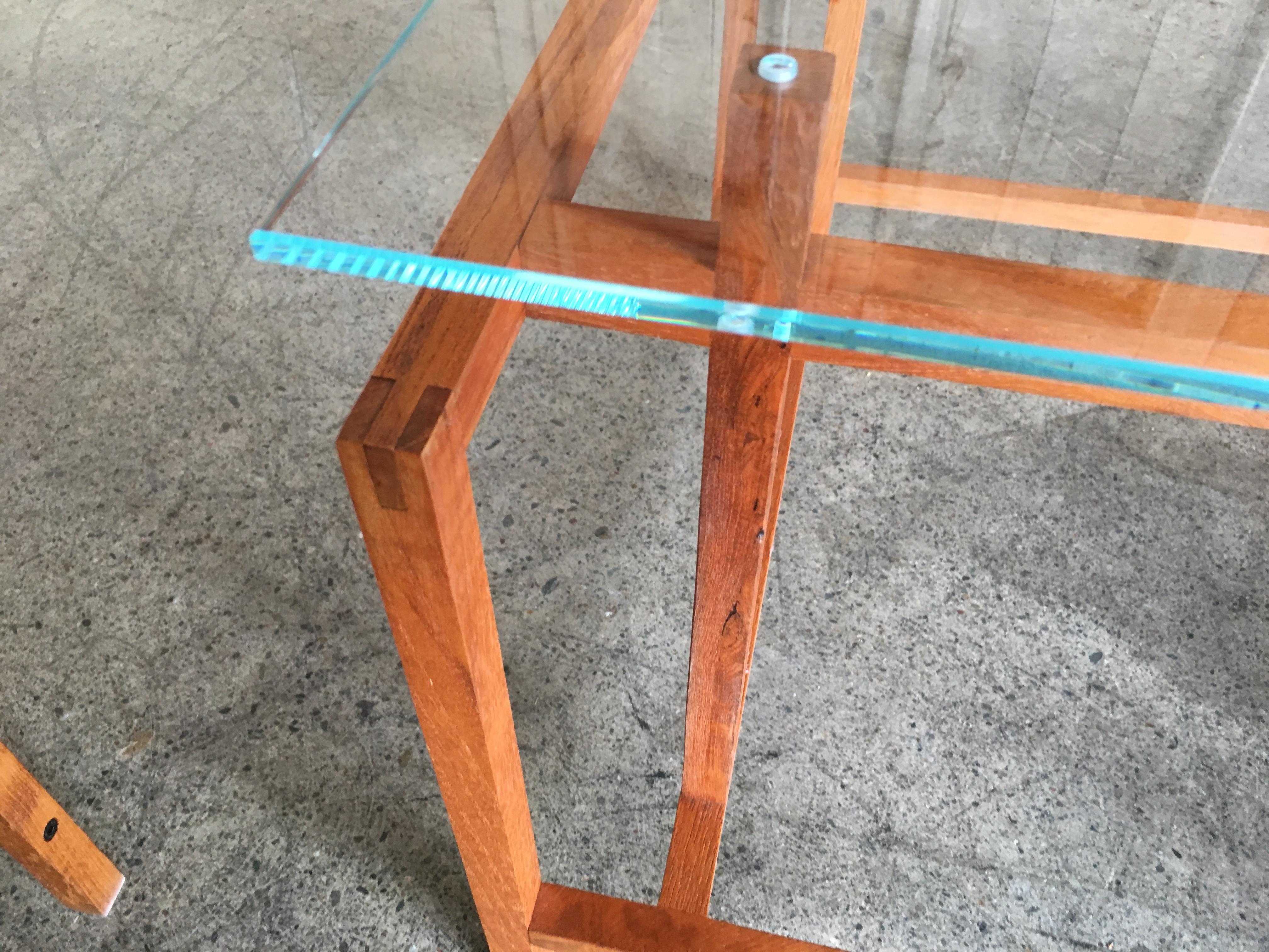 Joinery Pair of Teak Architectural Frame End Tables by Henning Norgaard