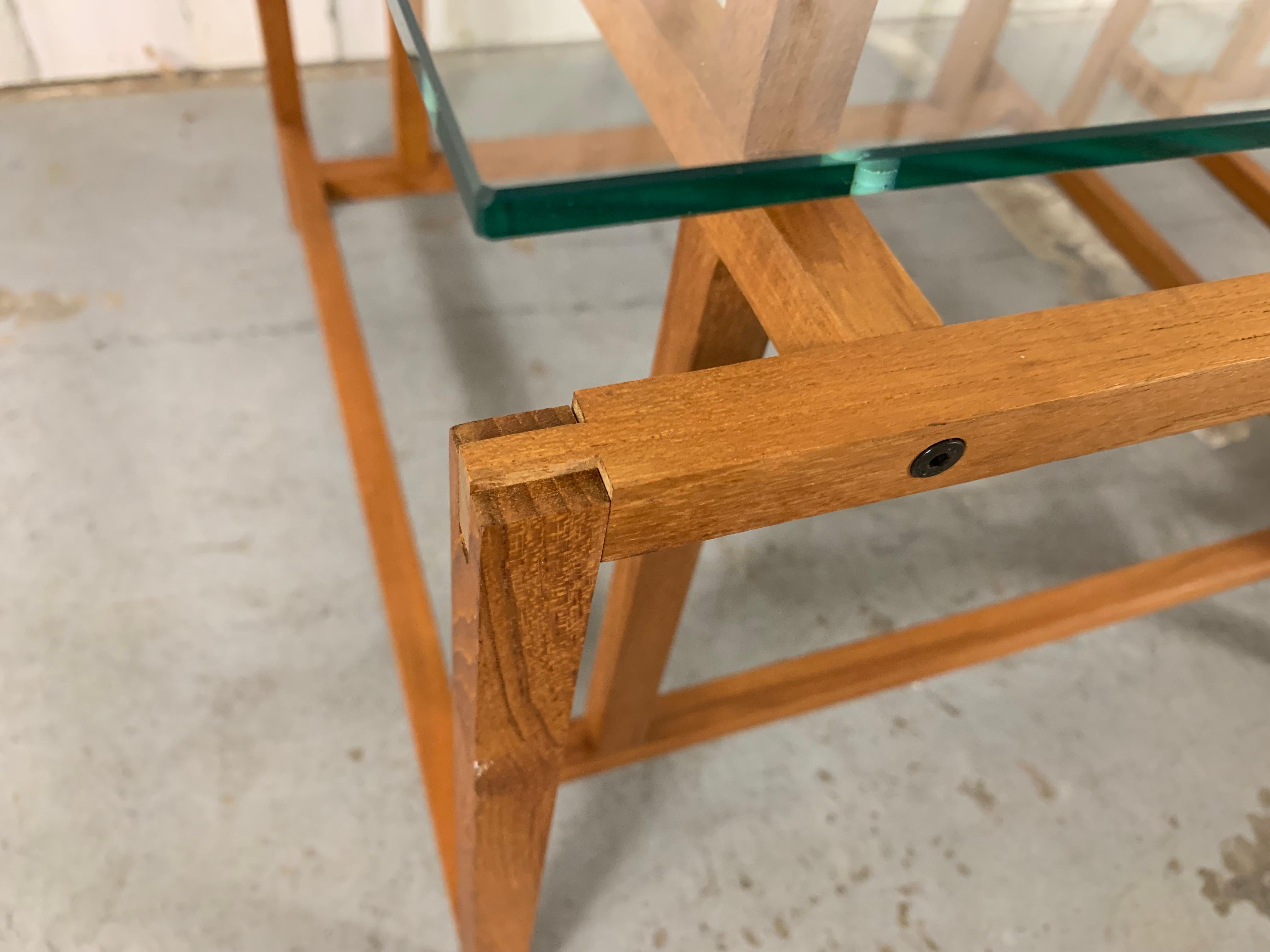 Pair of Teak Architectural Frame End Tables by Henning Norgaard For Sale 1