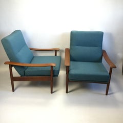 Pair of Teak Armchairs by Gerard Guermonprez, France, 1960s