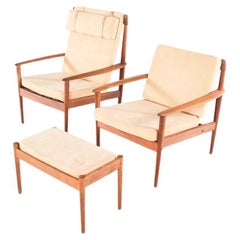 Pair of Teak Armchairs by Grete Jalk by Poul Jeppesen in 1956