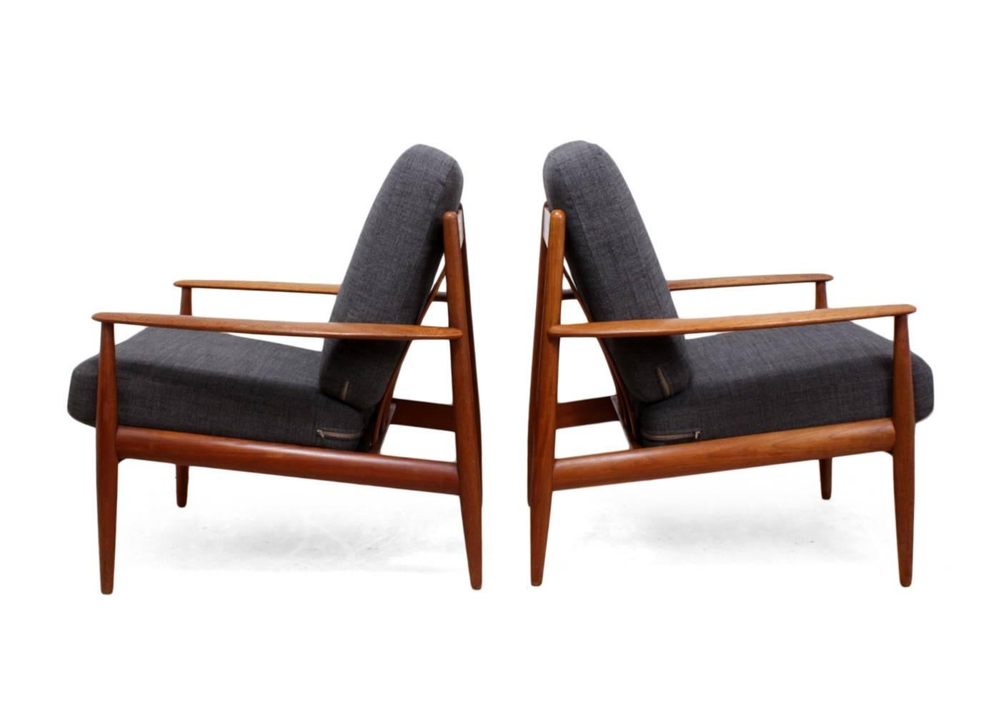 Pair of Teak Armchairs by Grete Jalk for France and Son 3
