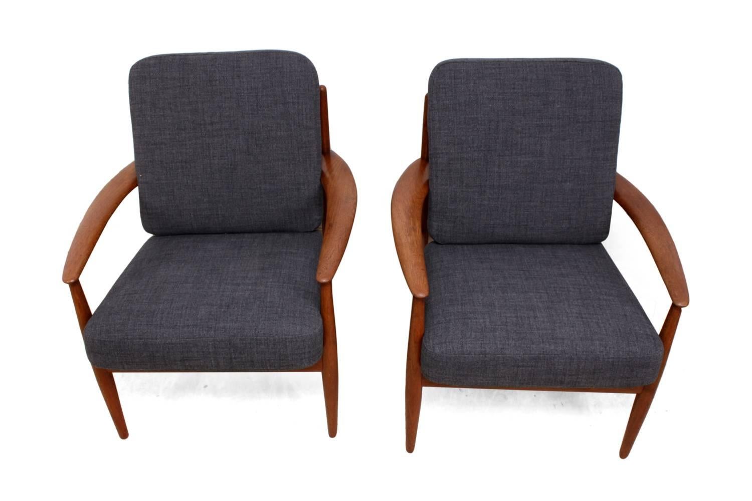 Pair of Teak Armchairs by Grete Jalk for France and Son In Excellent Condition In Paddock Wood, Kent
