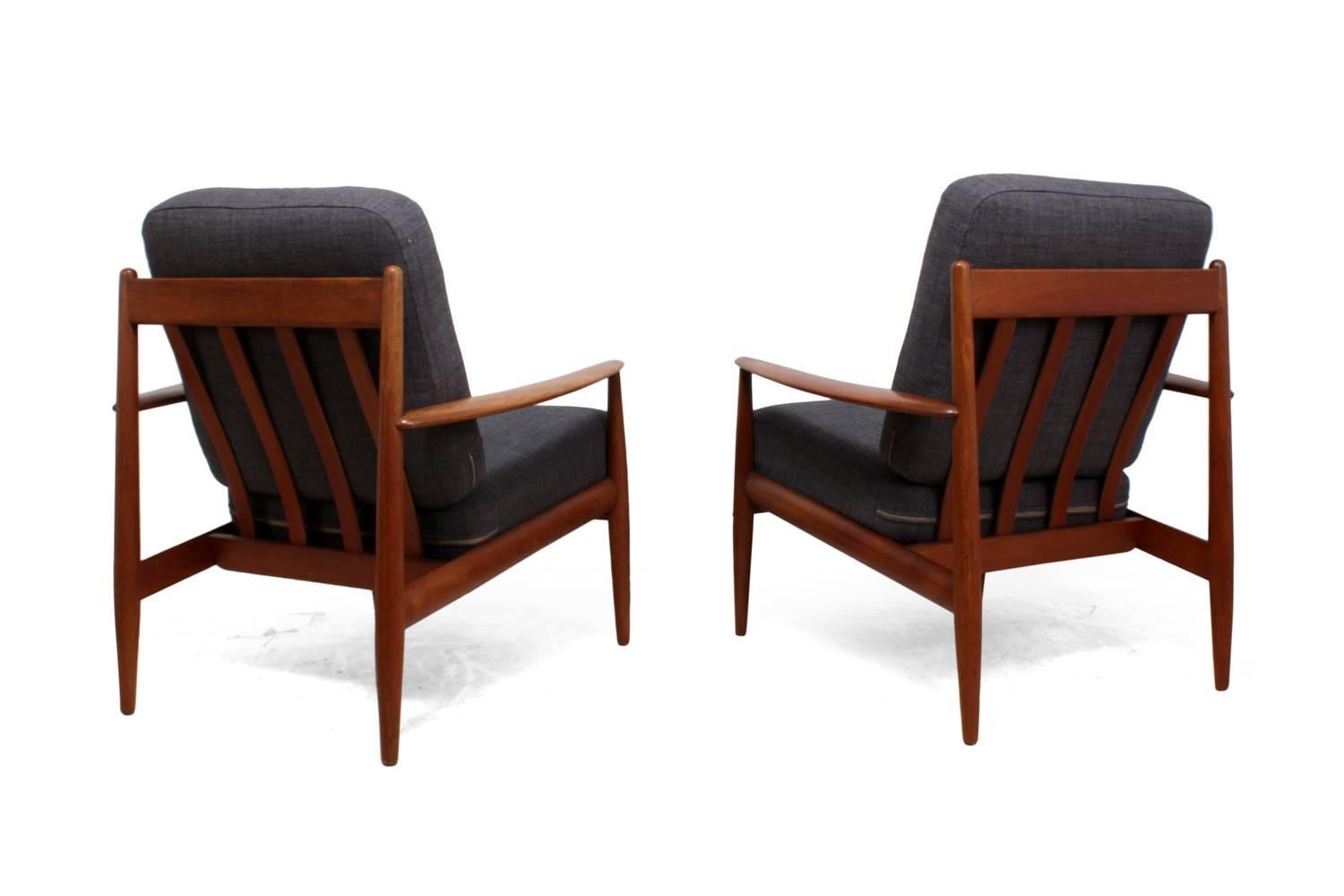 Pair of Teak Armchairs by Grete Jalk for France and Son 1