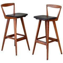 Pair of Teak Barstools by Rosengren Hansen