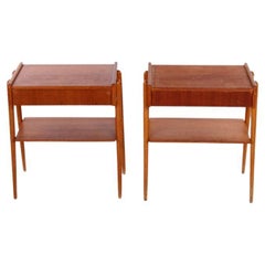 Pair of Teak Bedside Tables AB Carlstrom, Sweden, 1960s