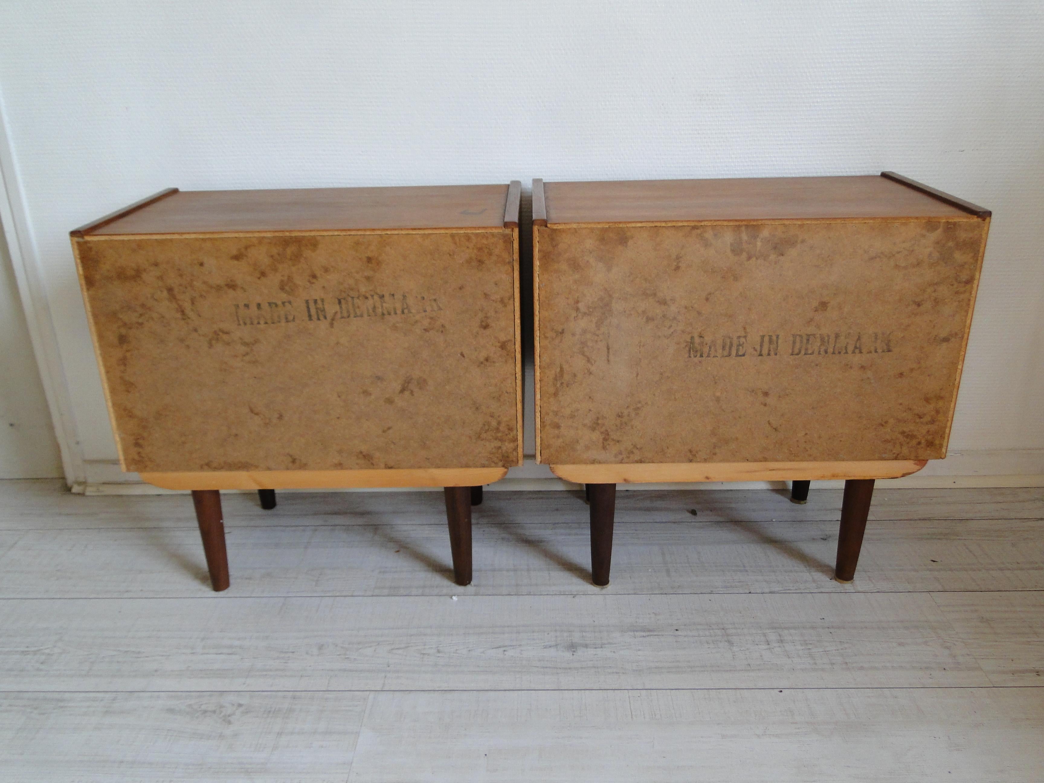 Pair of Teak Bedside Tables by Johannes Andersen for Dyrlund Denmark 1960 3