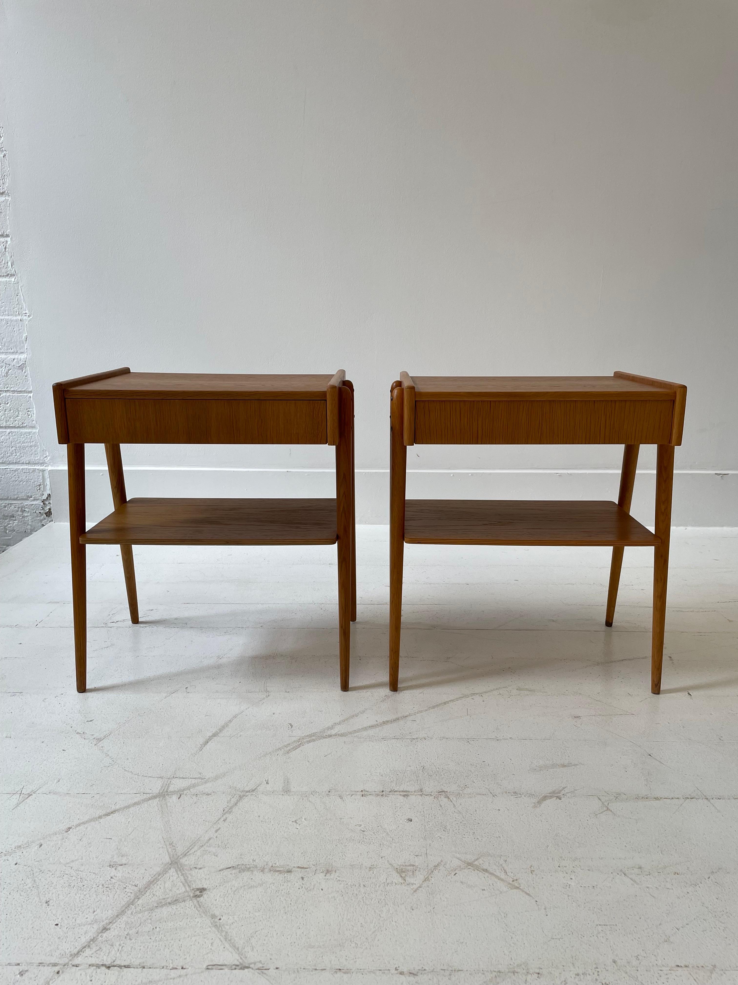 Pair of Teak Bedside Tables by MaCarlström & Co. Möbelfabrik, Finland For Sale 2