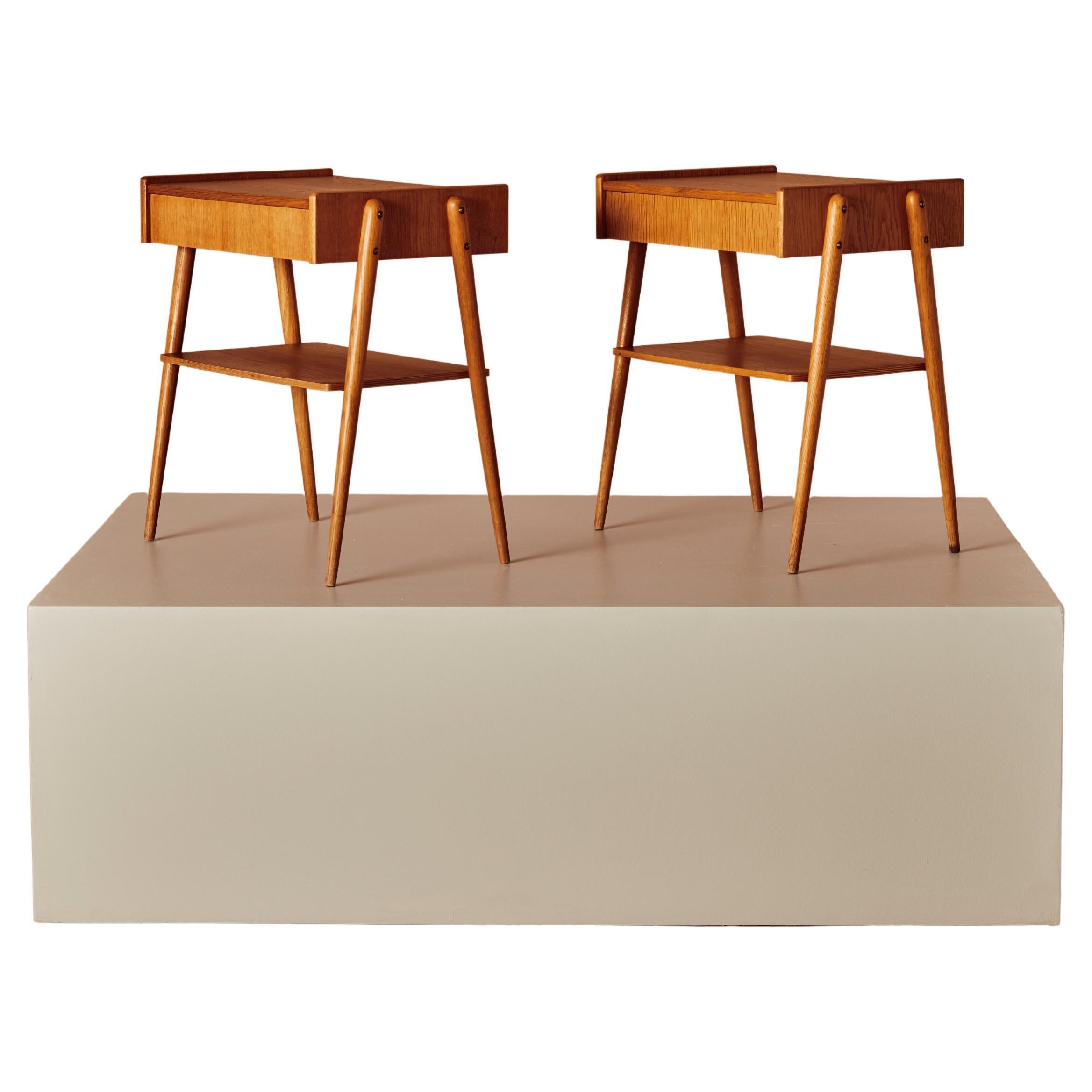Paire de tables de chevet en teck par MaCarlström & Co. Möbelfabrik, Finlande en vente