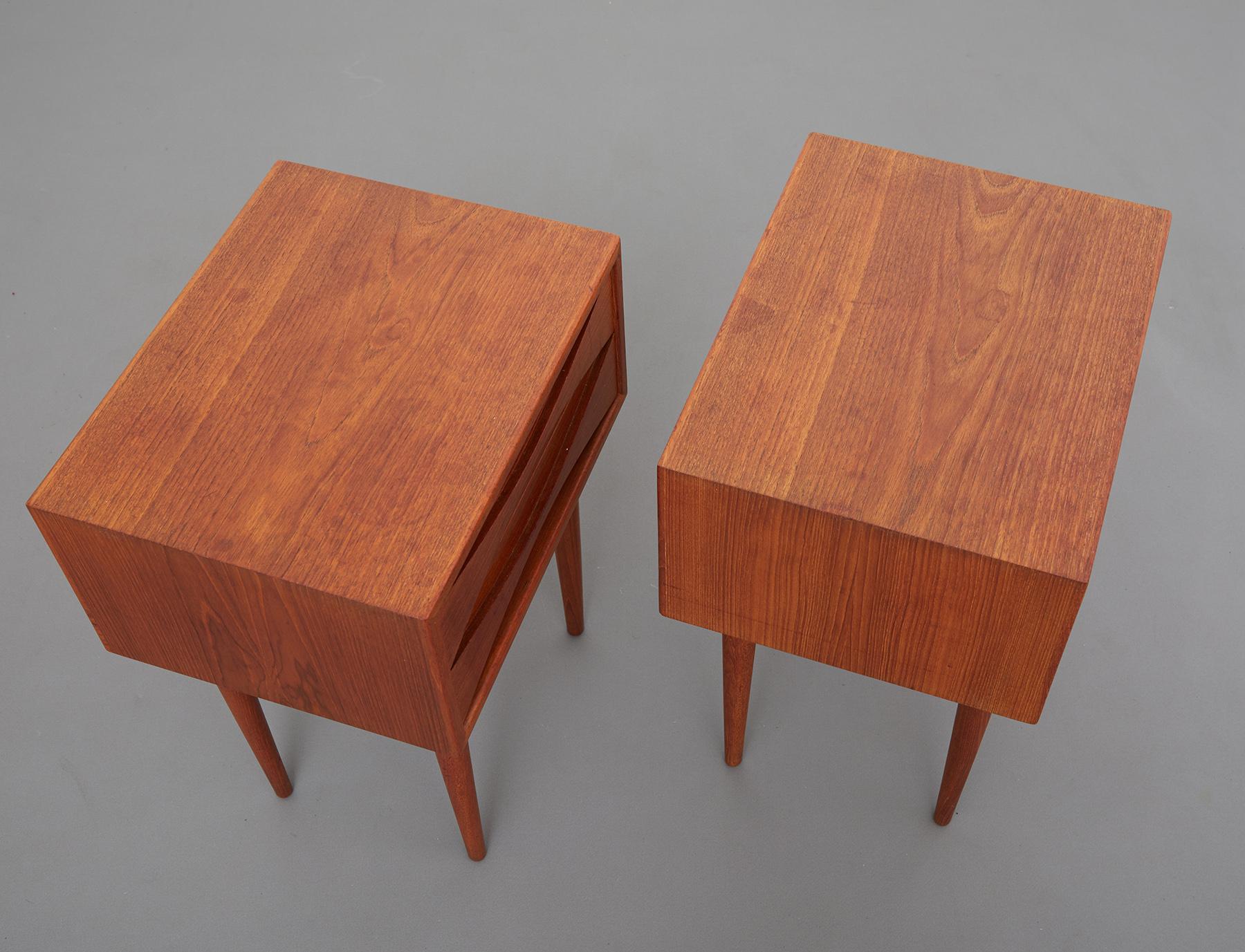 Pair of Teak Bedside Tables by Niels Clausen, NC Mobler 1960 4