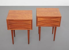 Pair of Teak Bedside Tables by Niels Clausen, NC Mobler 1960