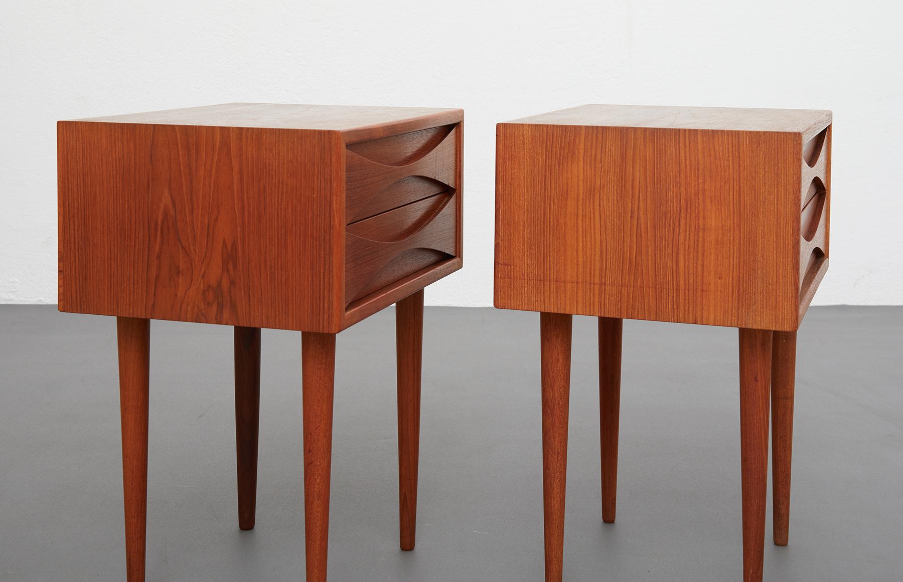 Pair of Teak Bedside Tables by Niels Clausen, NC Mobler 1960 3