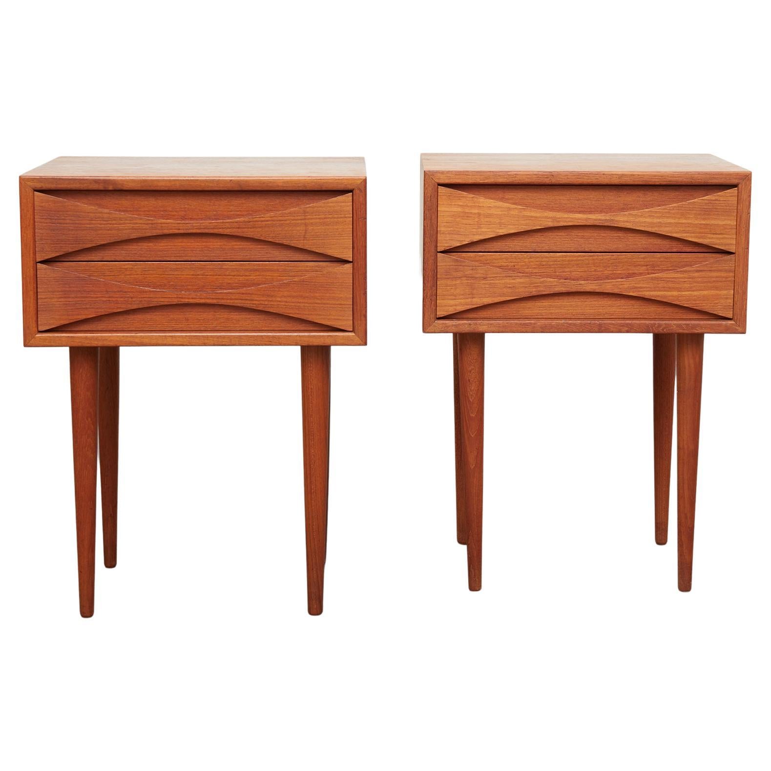 Pair of Teak Bedside Tables by Niels Clausen, NC Mobler 1960