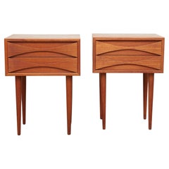 Retro Pair of Teak Bedside Tables by Niels Clausen, NC Mobler 1960