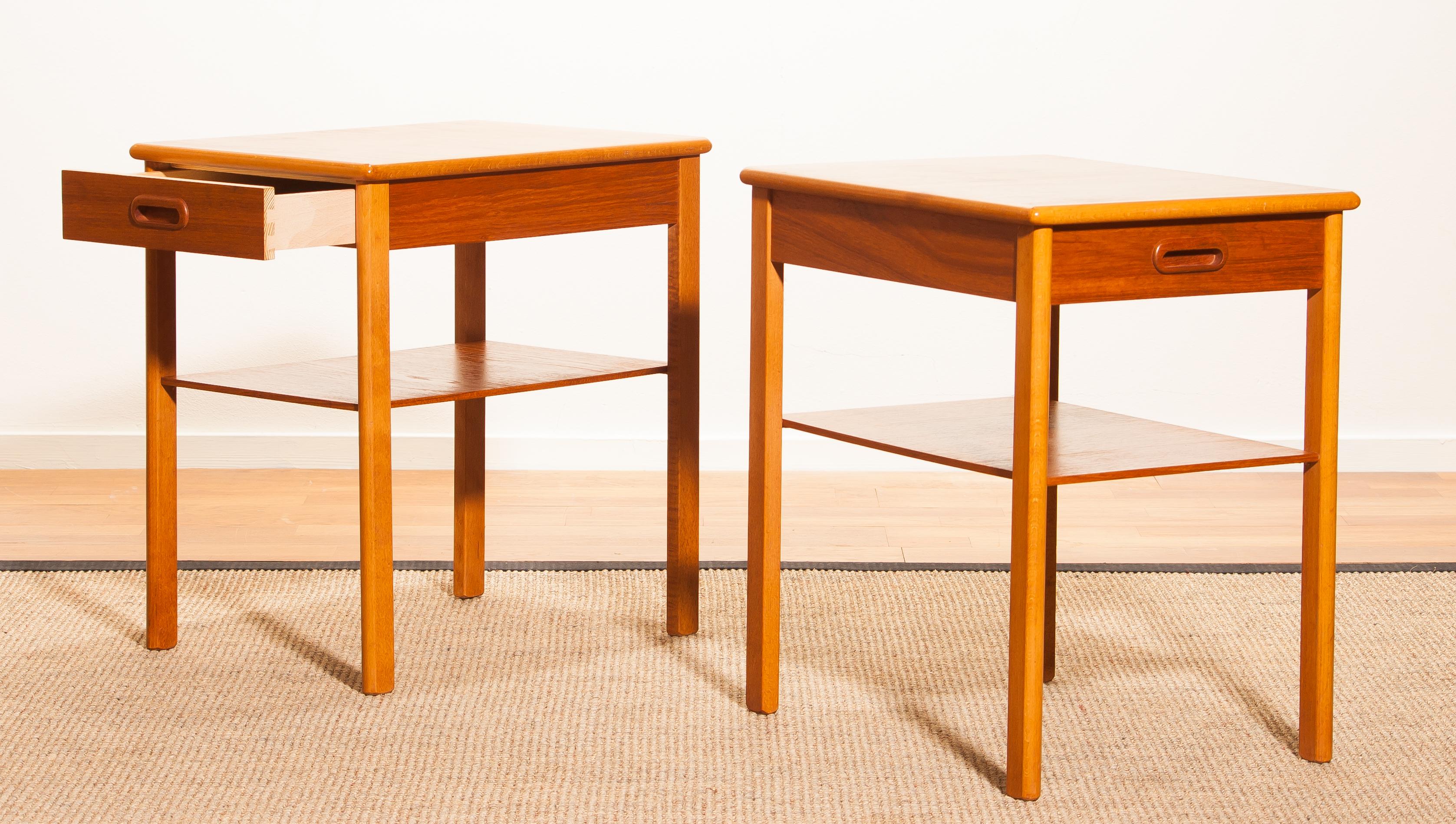 Pair of Teak Bedside Tables by Säffle, Sweden, 1950s 5