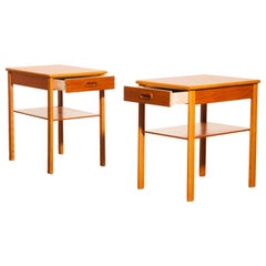 Pair of Teak Bedside Tables by Säffle, Sweden, 1950s