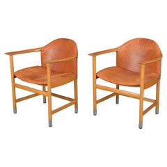 Vintage Pair of Teak + Beech Armchairs by Kai Lyngfeldt Larsen