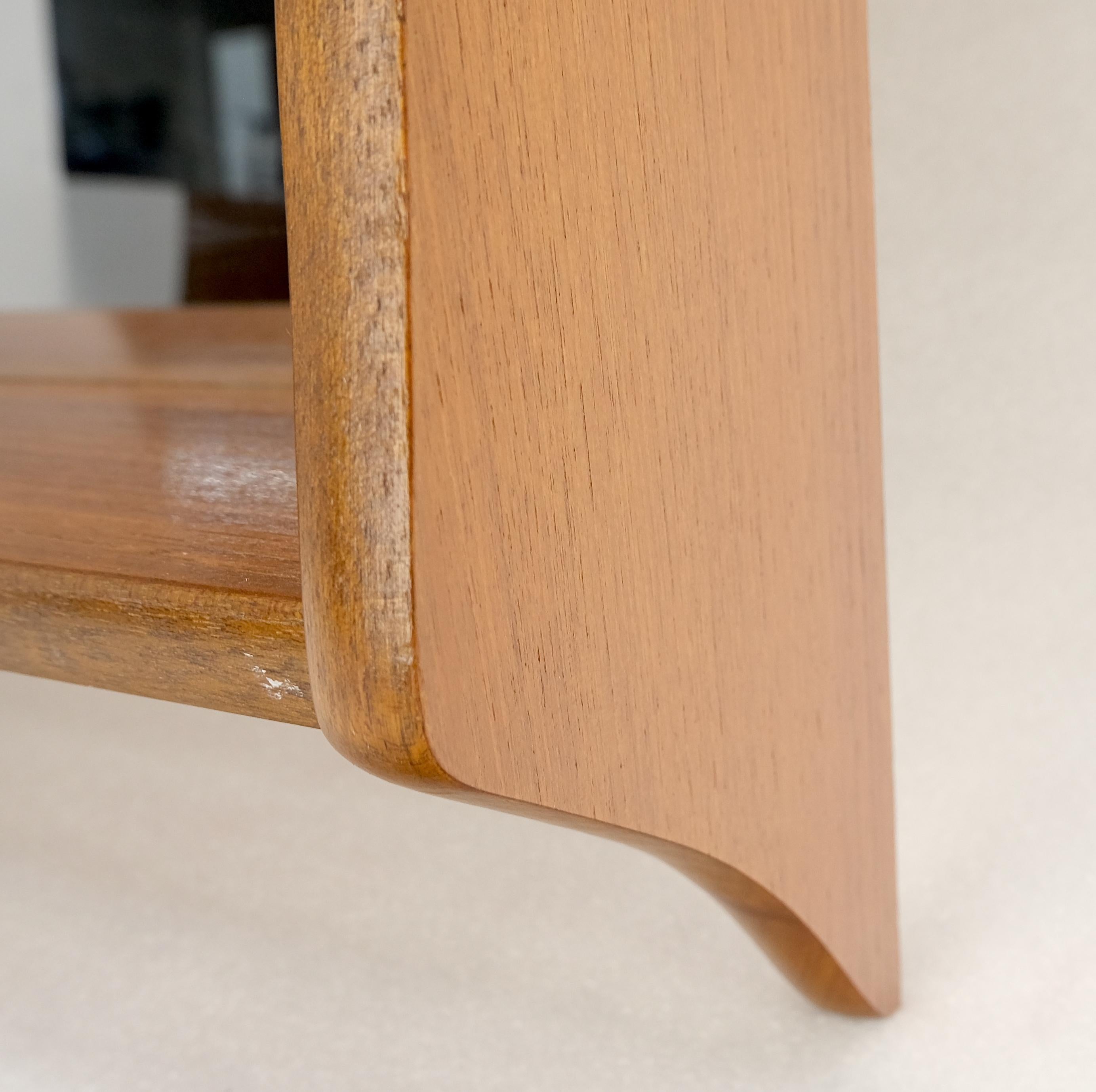 Mid-Century Modern Pair of Teak Danish Mid Century Modern Shelf Shape Frame  Wall Mirrors MINT! For Sale