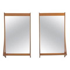 Paire d'étagères en teck danois de style moderne du milieu du siècle dernier  Miroirs muraux MINT !
