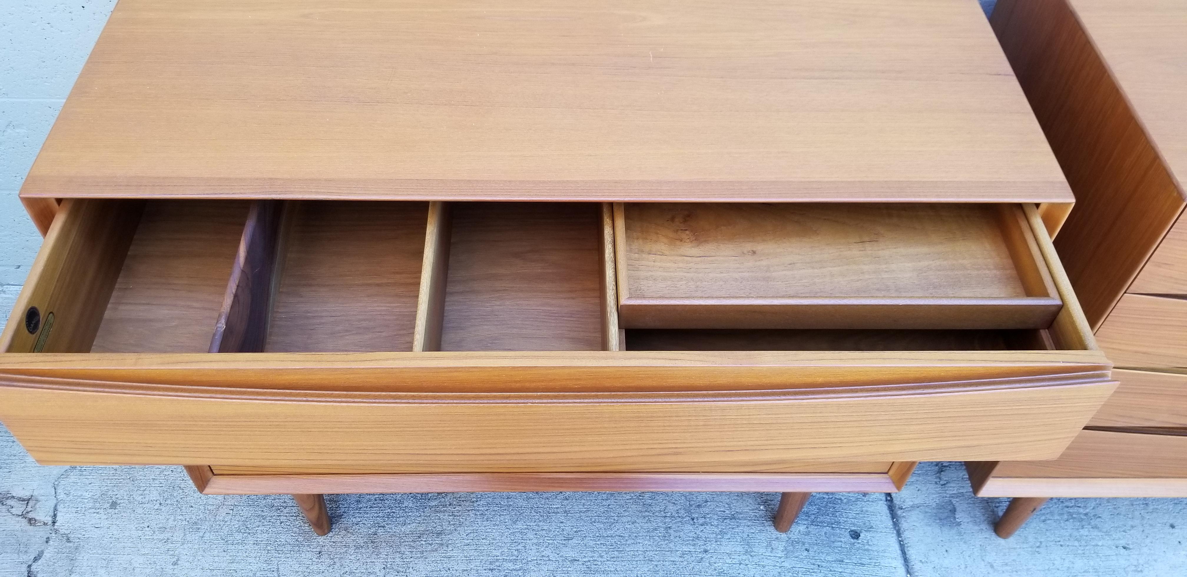 Pair of Teak Danish Modern Dressers by Arne Vodder for Sibast 3