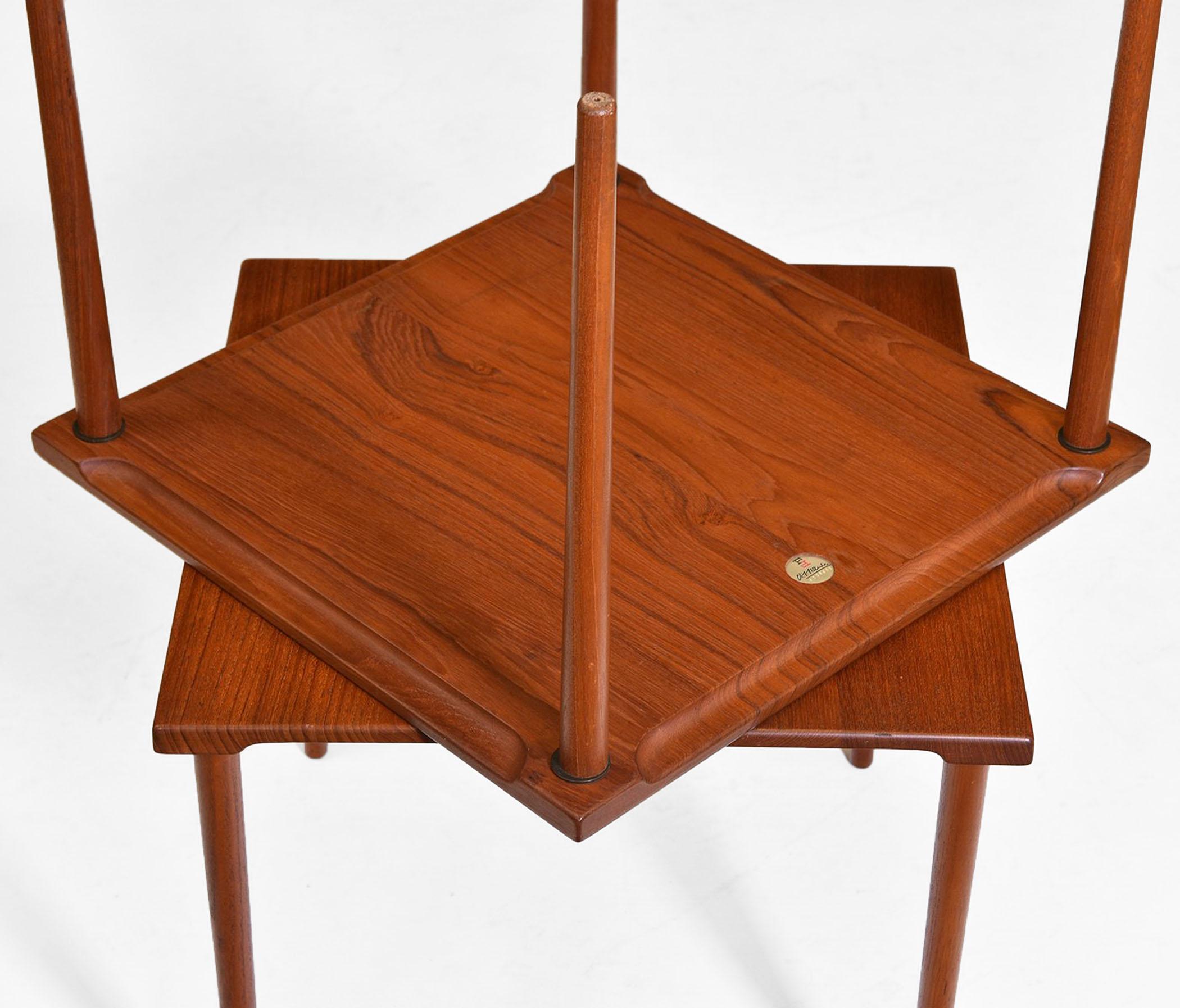 Mid-Century Modern Pair of Teak Danish Side End Tables by France & Son Mid Century, 1960s