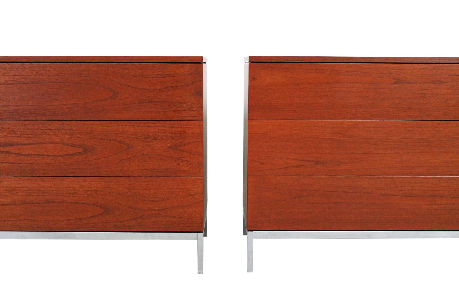 Pair of Teak Dressers by Florence Knoll In Good Condition In Pawtucket, RI