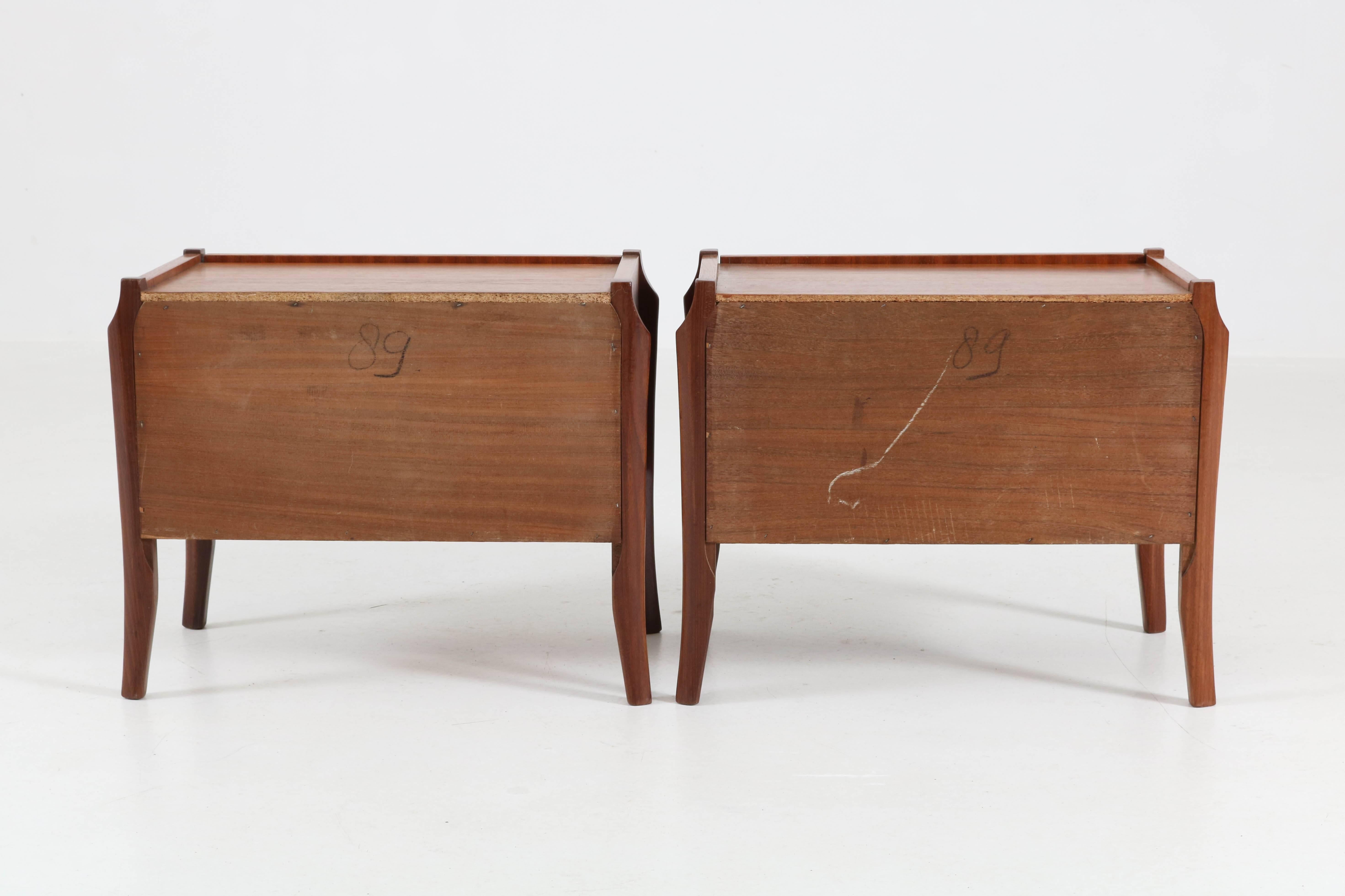 Pair of Teak Dutch Mid-Century Modern Bedside Tables or Nightstands, 1960s 6