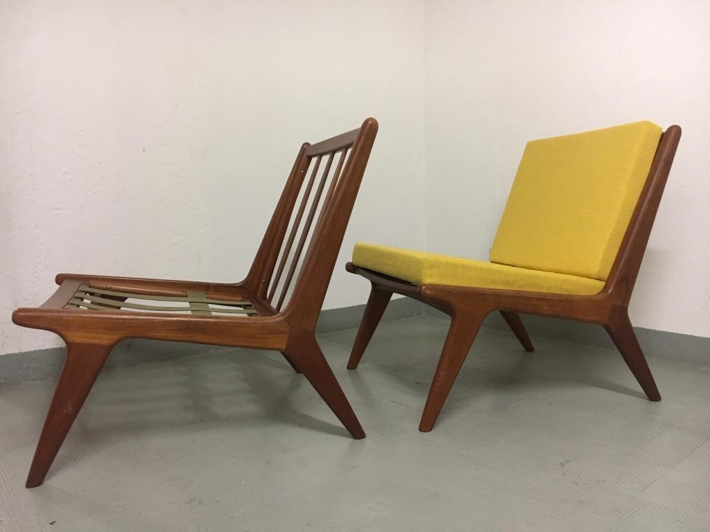 Pair of Teak Easy Chairs from Denmark, circa 1960s 5