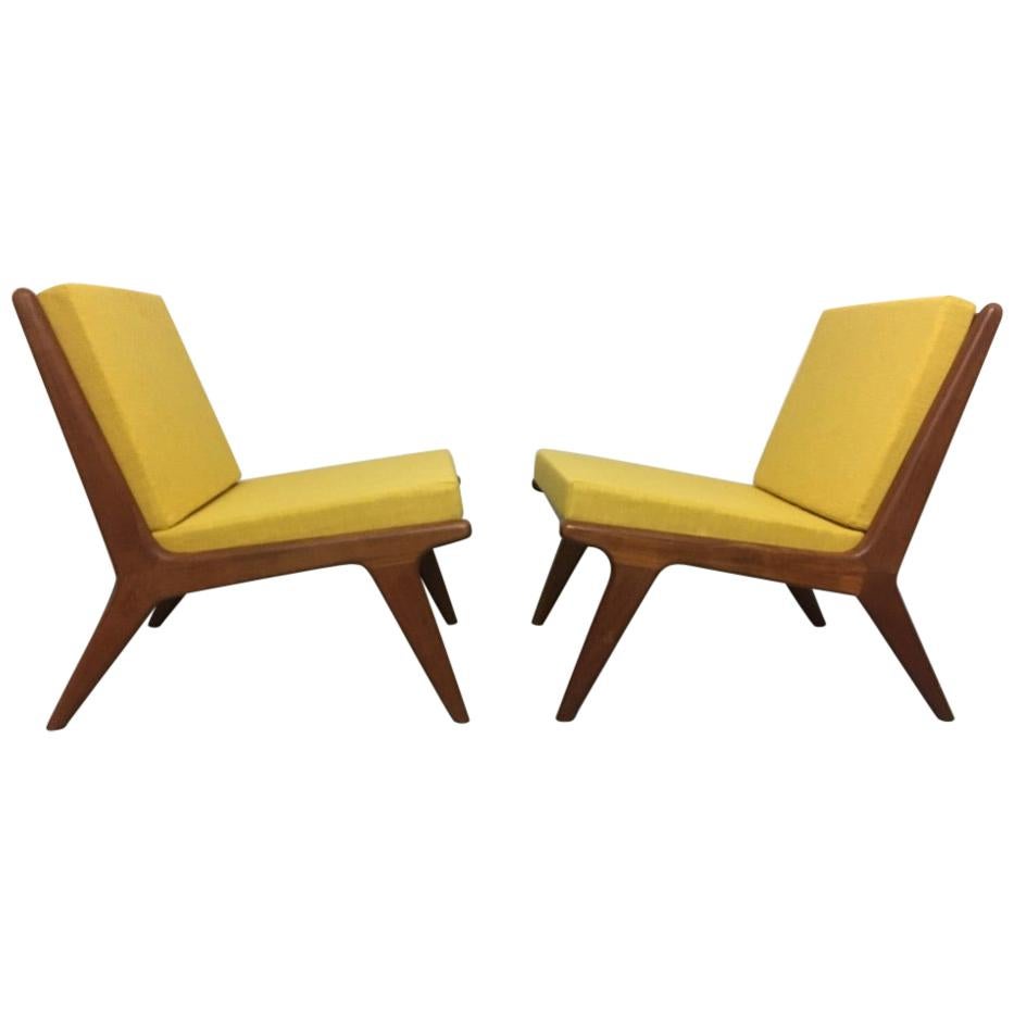 Pair of Teak Easy Chairs from Denmark, circa 1960s