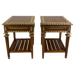 Pair of Teak End Tables, Danish Style Pair of Mid Century Nightstands