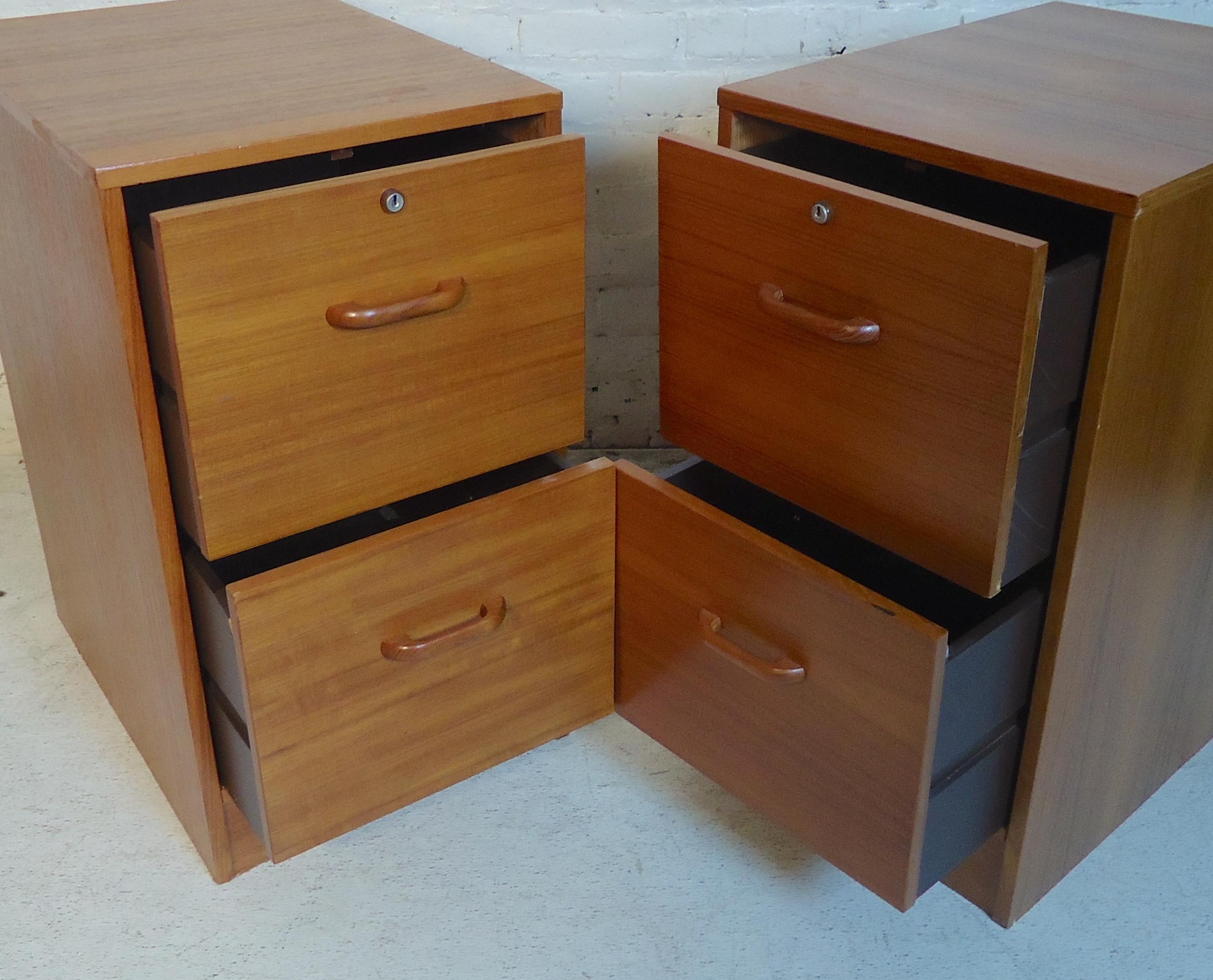 Pair of Teak File Cabinets In Good Condition In Brooklyn, NY
