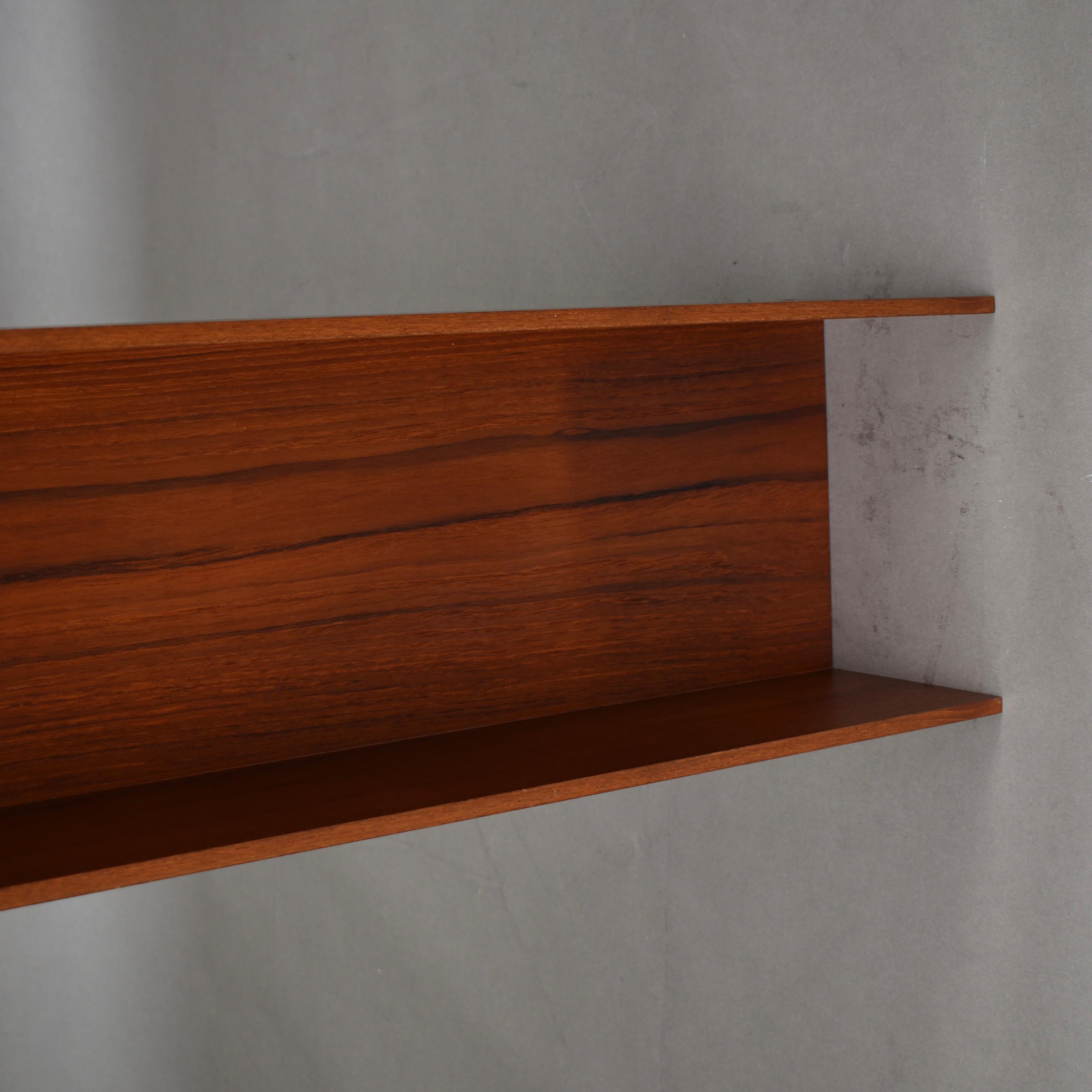 Pair of Teak Floating Shelves by Walter Wirz for Wilhelm Renz, Germany, 1964 11