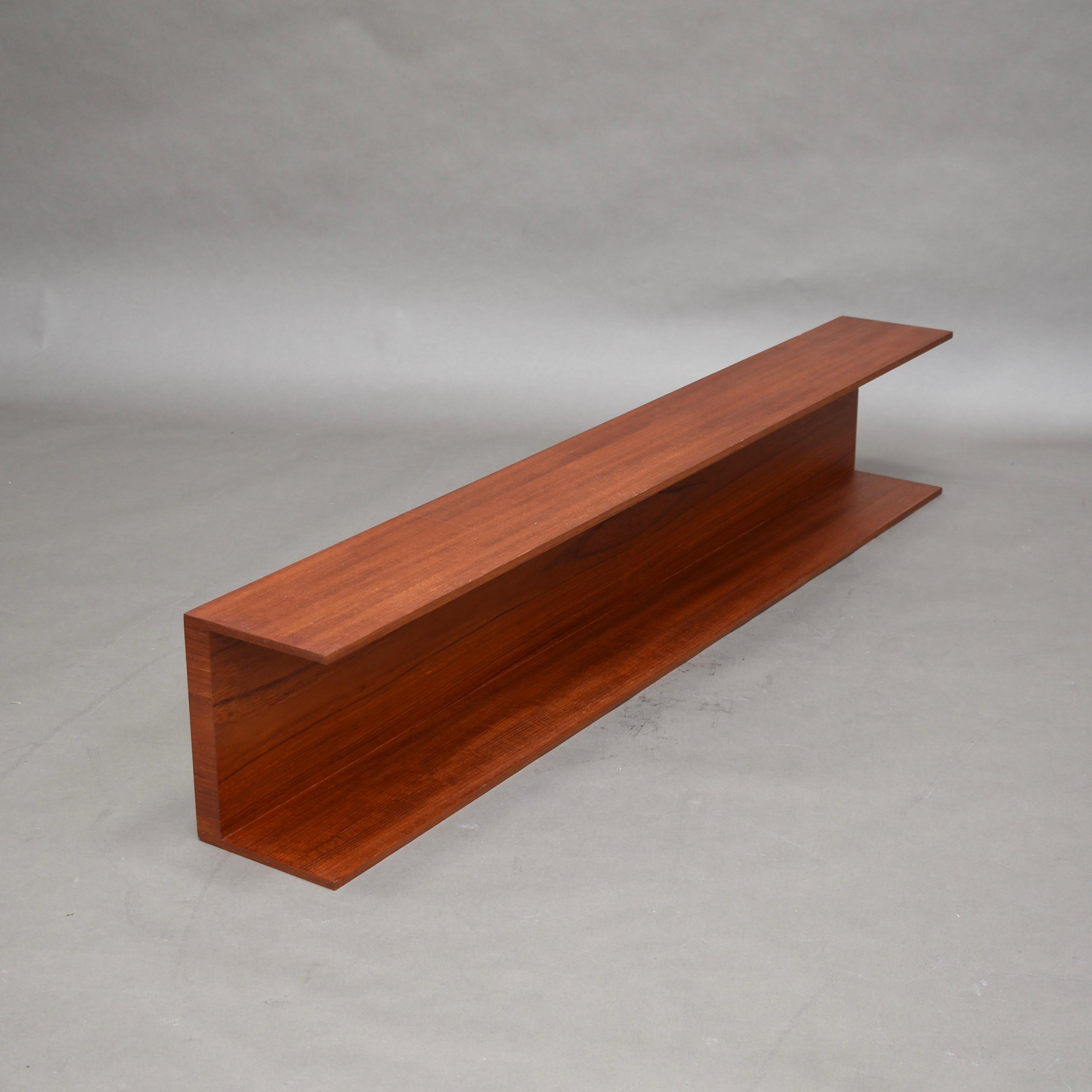 floating teak shelf