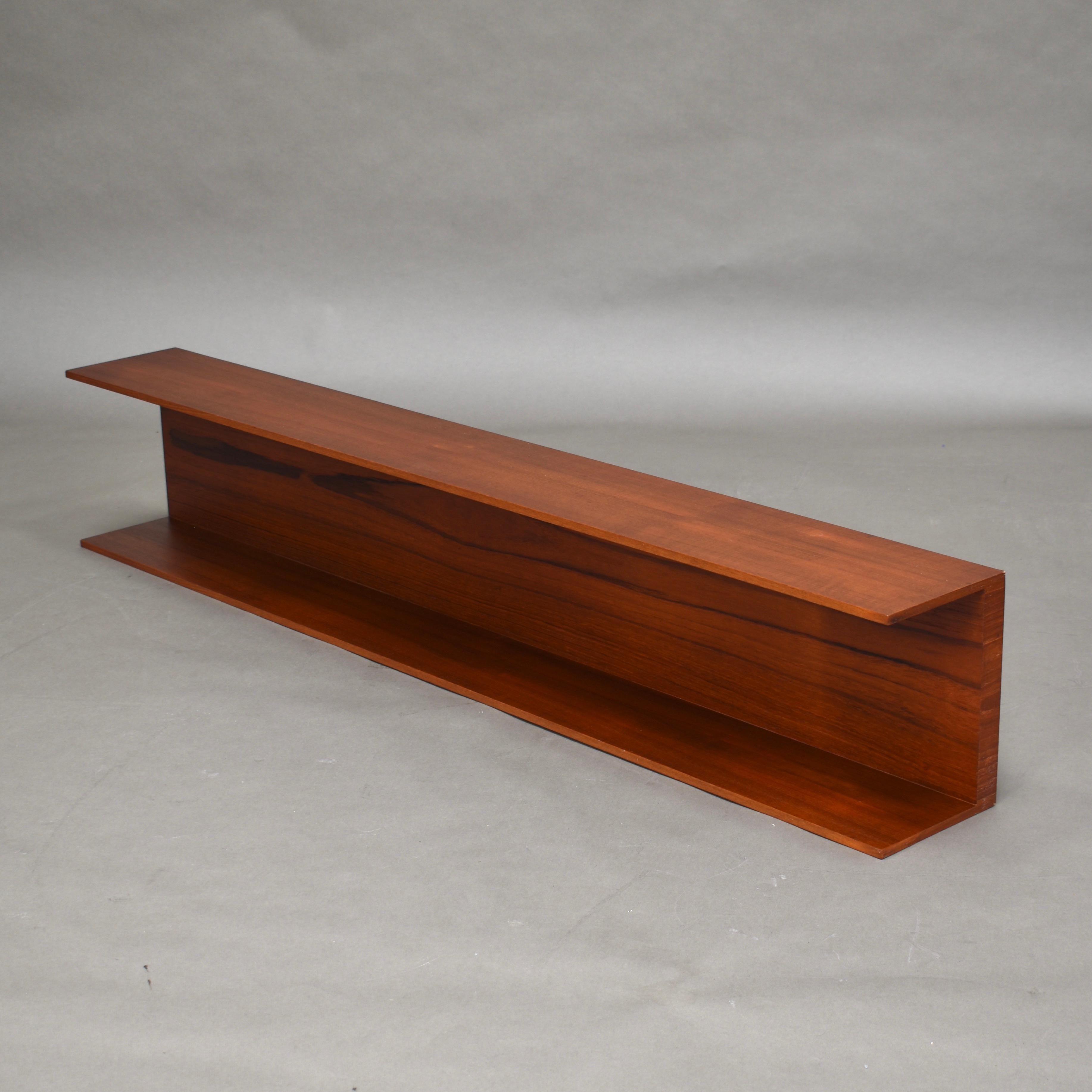 Mid-Century Modern Pair of Teak Floating Shelves by Walter Wirz for Wilhelm Renz, Germany, 1964