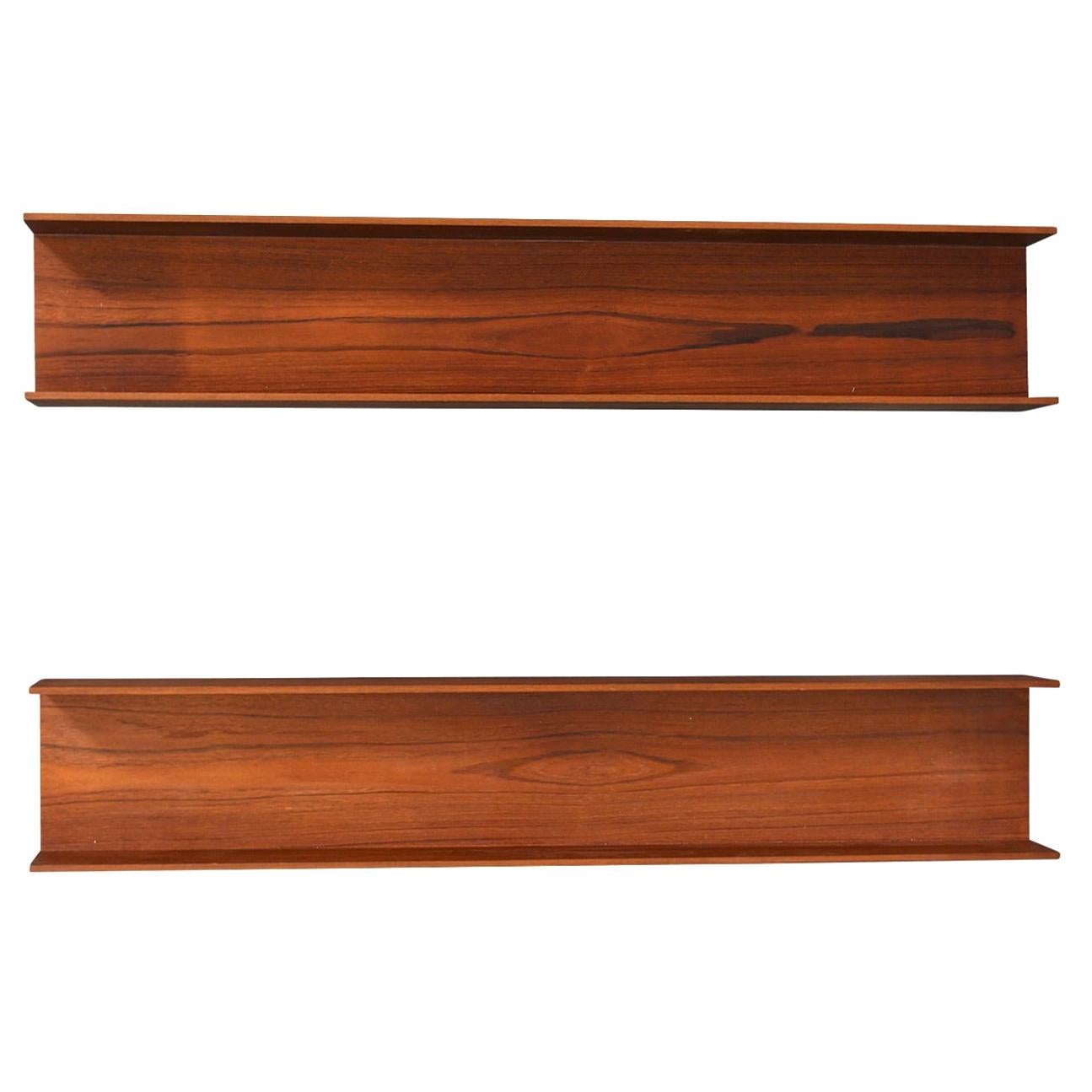 Pair of Teak Floating Shelves by Walter Wirz for Wilhelm Renz, Germany, 1964