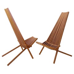 Pair of Teak Folding Chairs - indoor outdoor