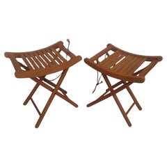 Pair of Teak Folding Stools by Nevco of Yugoslavia
