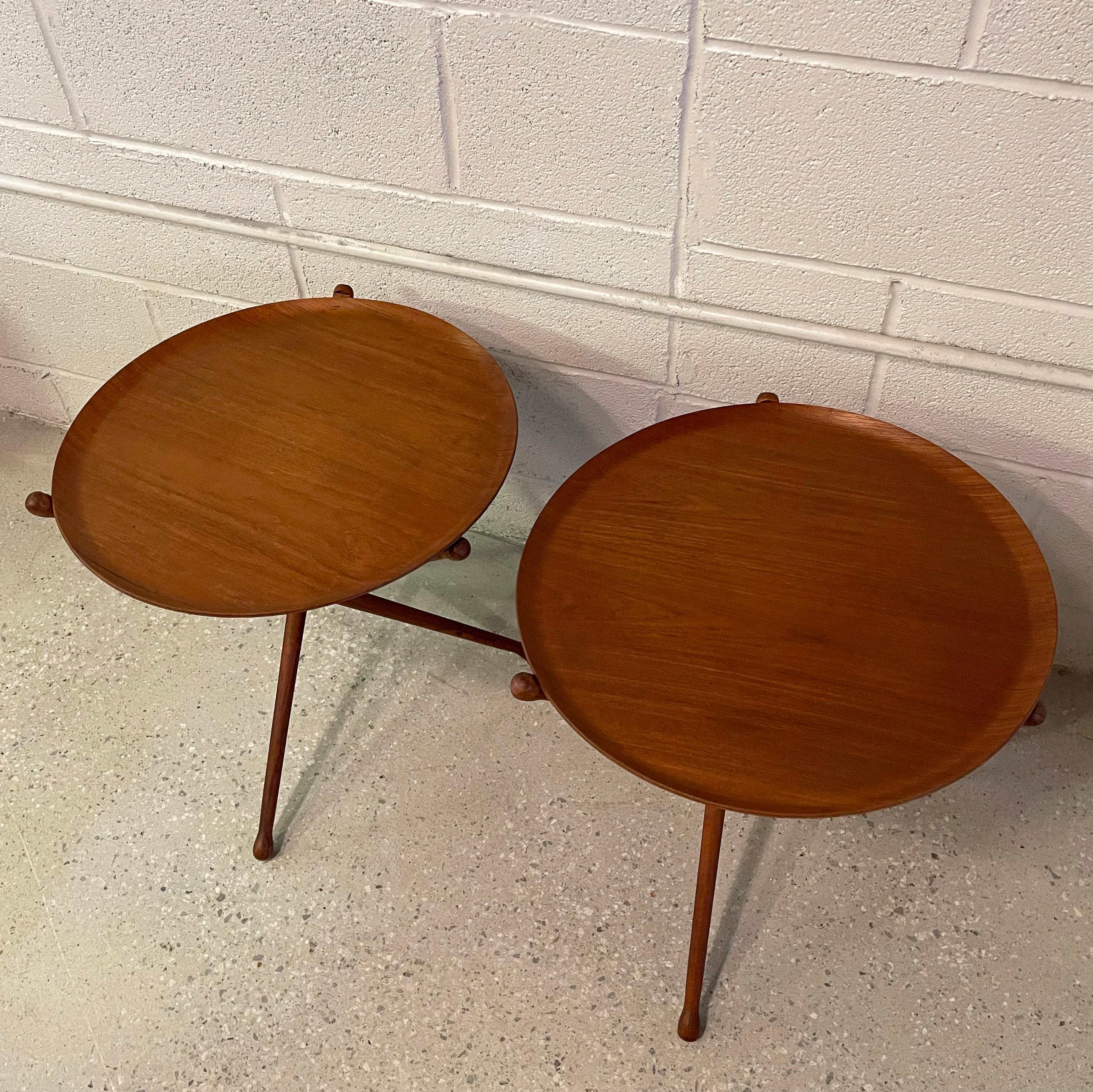 Swedish Pair Of Teak Folding Tray Tables By Nils Trautner For Ary Nybro, Sweden For Sale