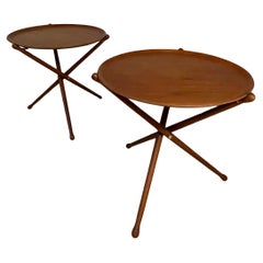 Pair Of Teak Folding Tray Tables By Nils Trautner For Ary Nybro, Sweden