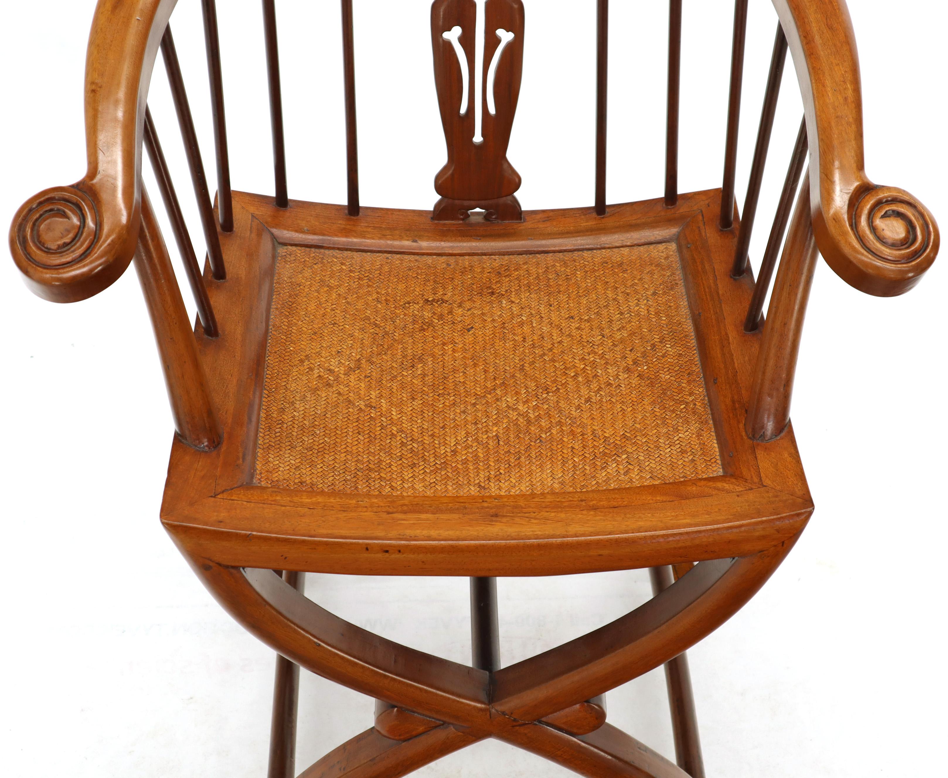 Pair of Teak Horseshoe Barrel Back Lounge Chairs For Sale 7