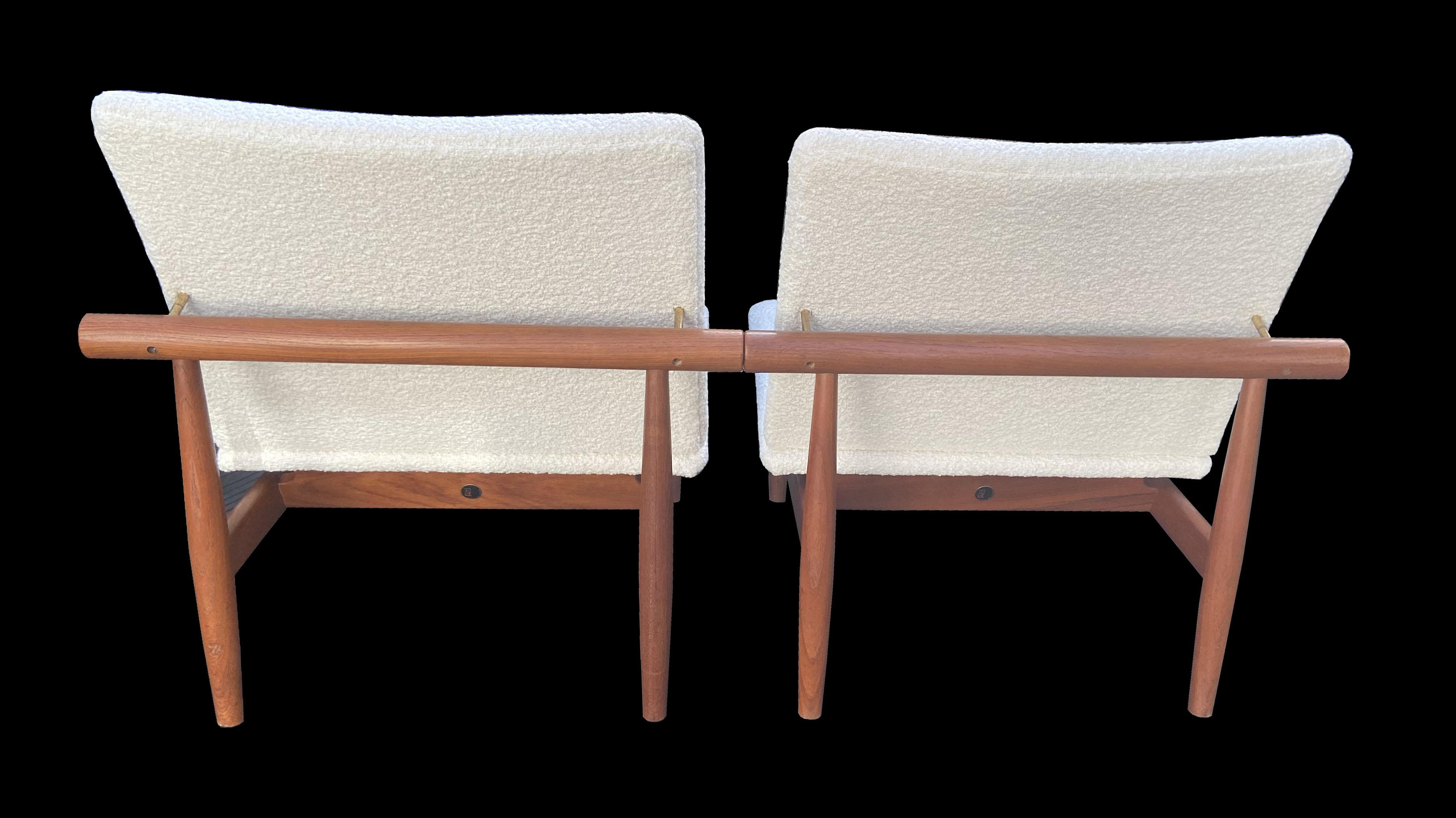 Paar Japan-Stühle aus Teakholz von Finn Juhl für France & Son (Dänisch) im Angebot