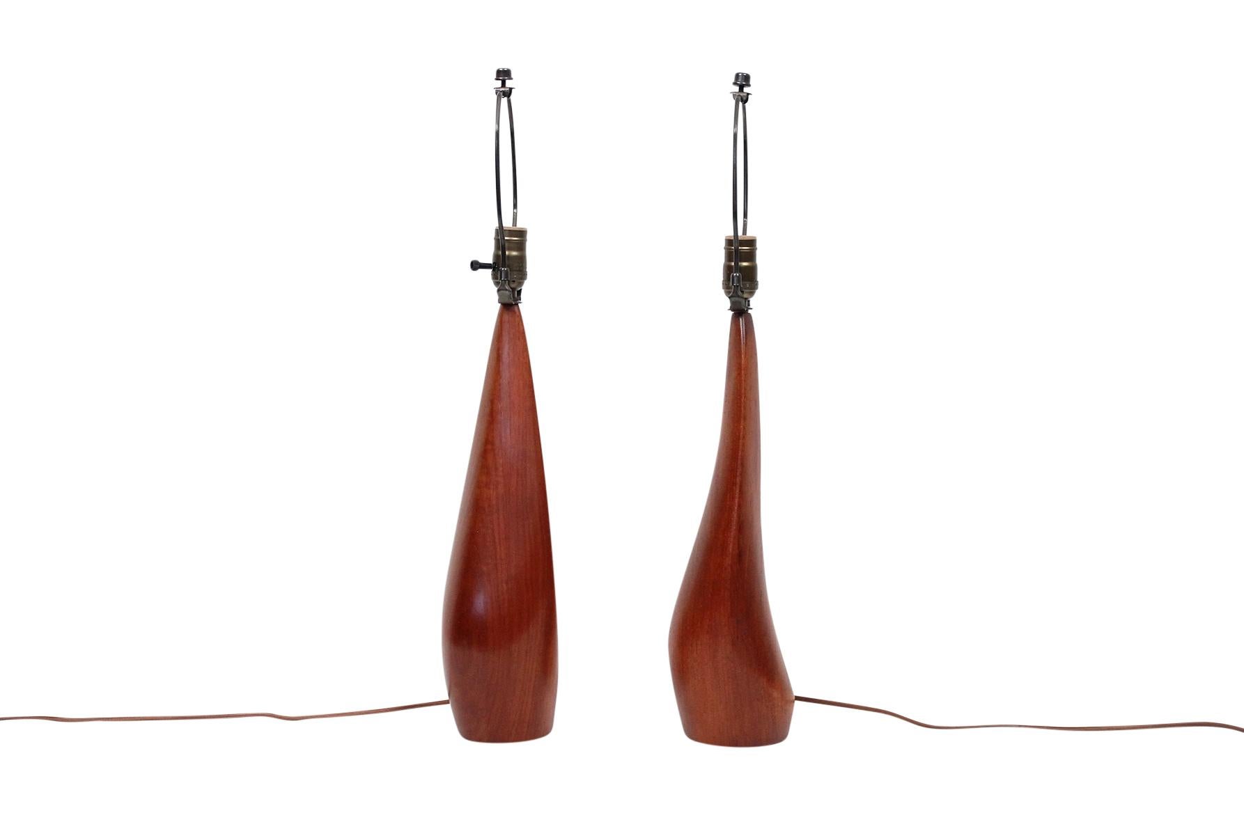 Scandinavian Modern Pair of Teak Lamps by Ernst Henriksen