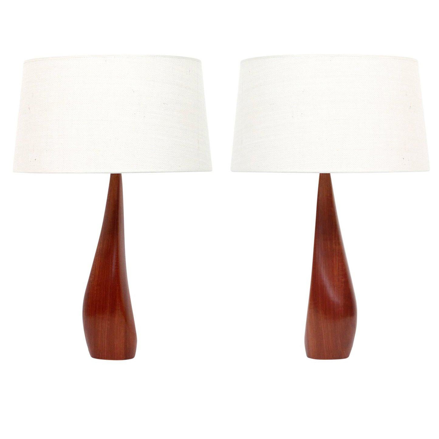 Pair of Teak Lamps by Ernst Henriksen